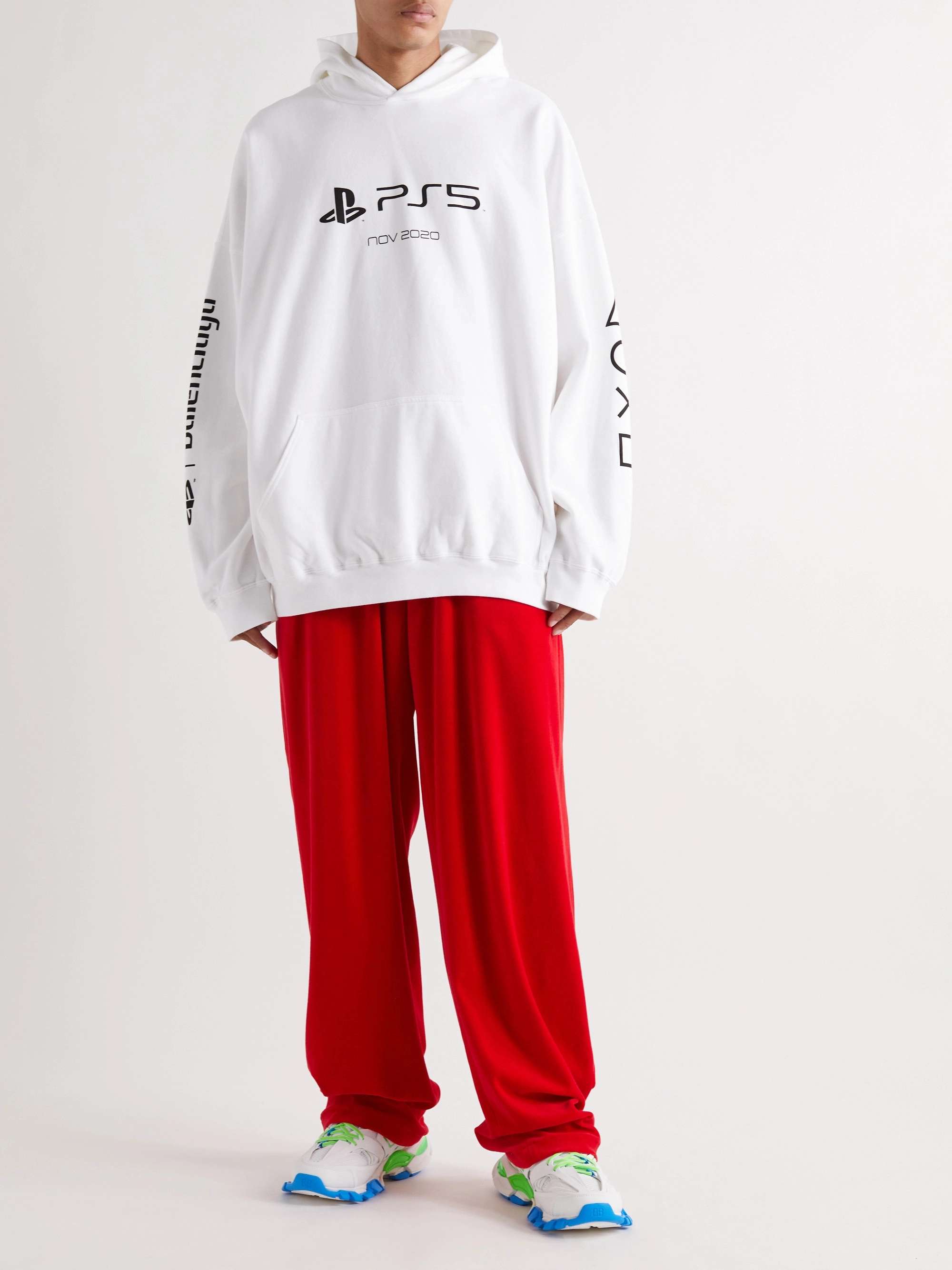 BALENCIAGA + PlayStation Printed Cotton-Jersey Hoodie