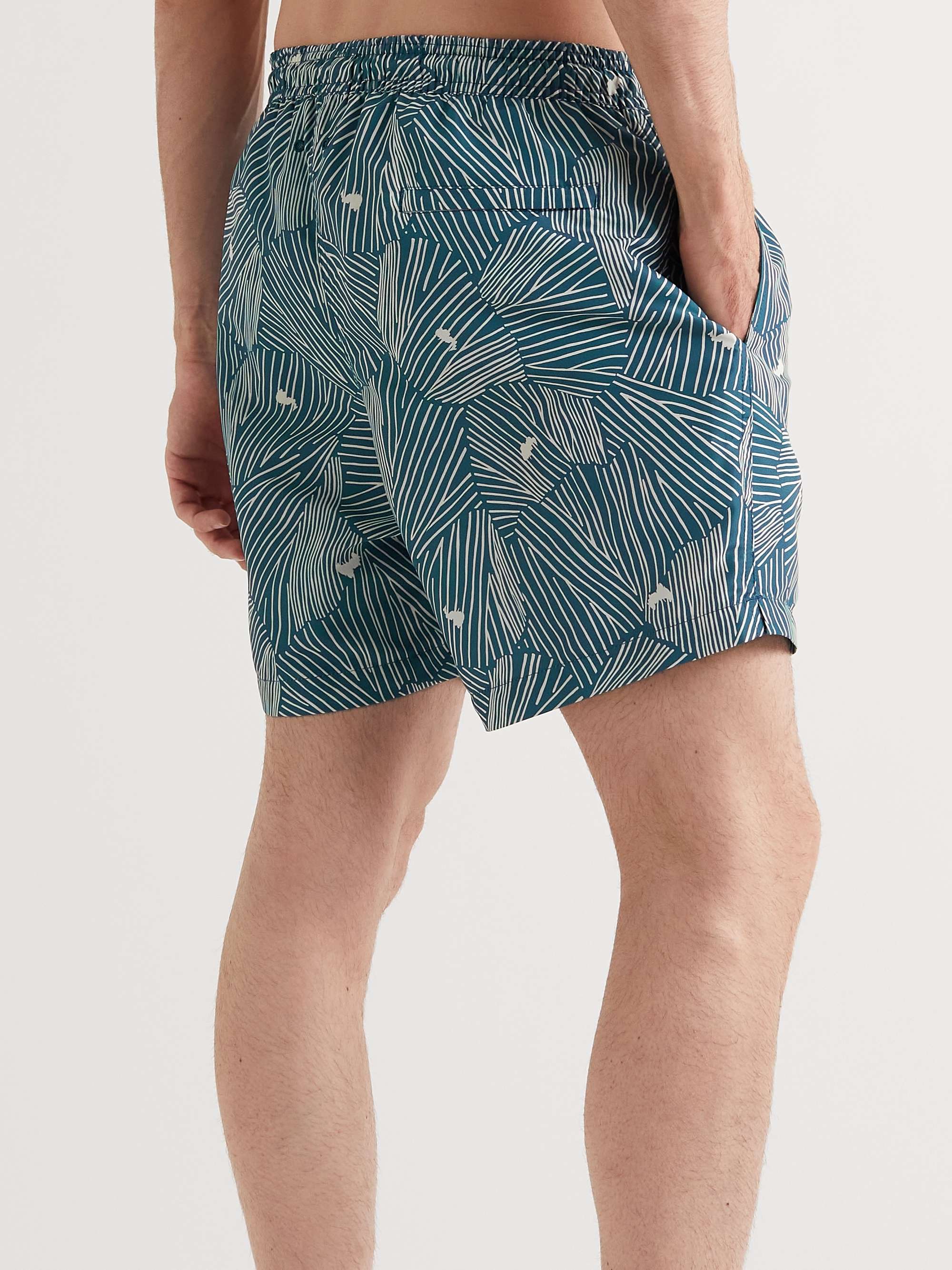 MR P. Straight-Leg Mid-Length Printed Recycled Swim Shorts
