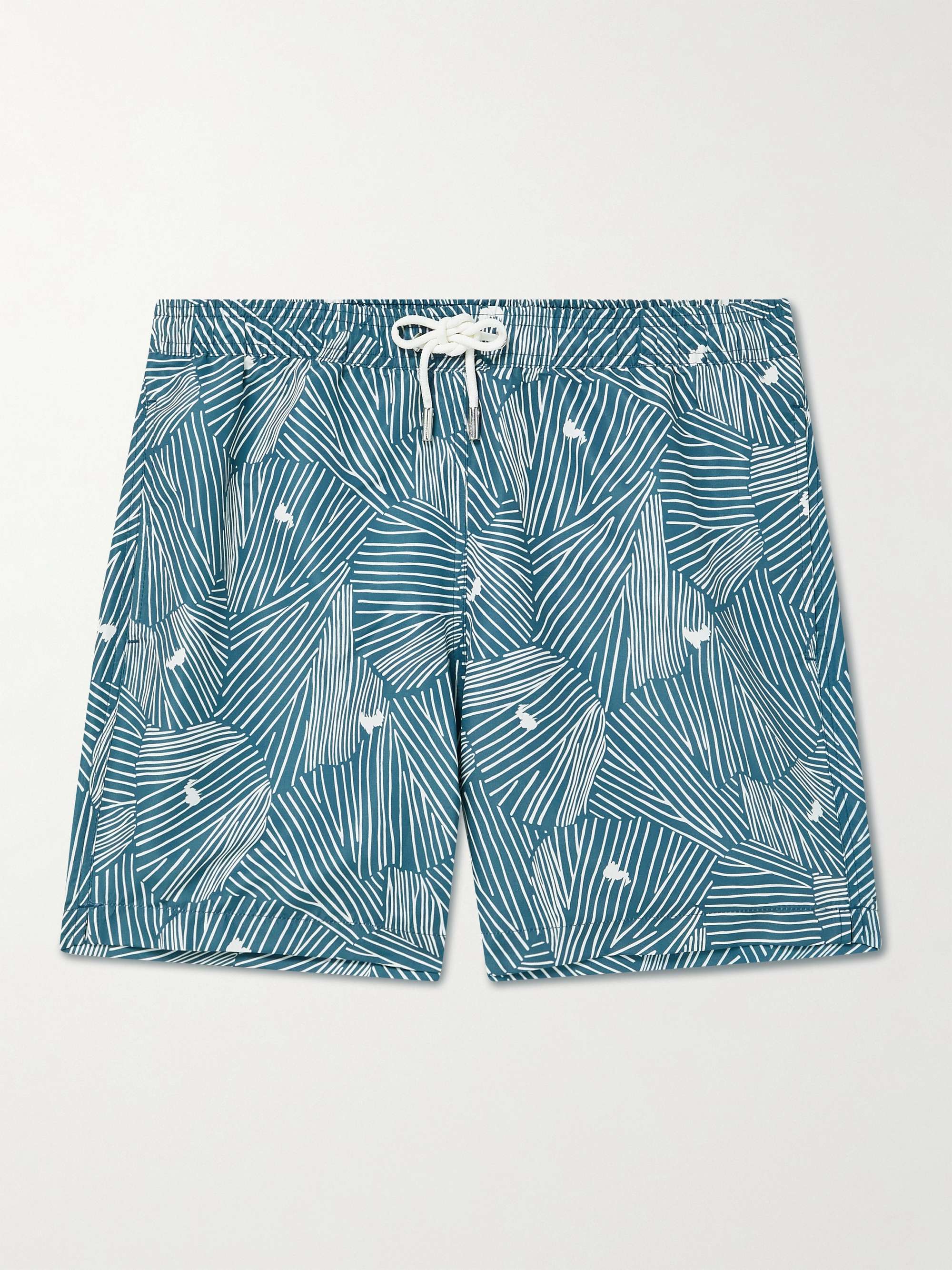 MR P. Straight-Leg Mid-Length Printed Recycled Swim Shorts