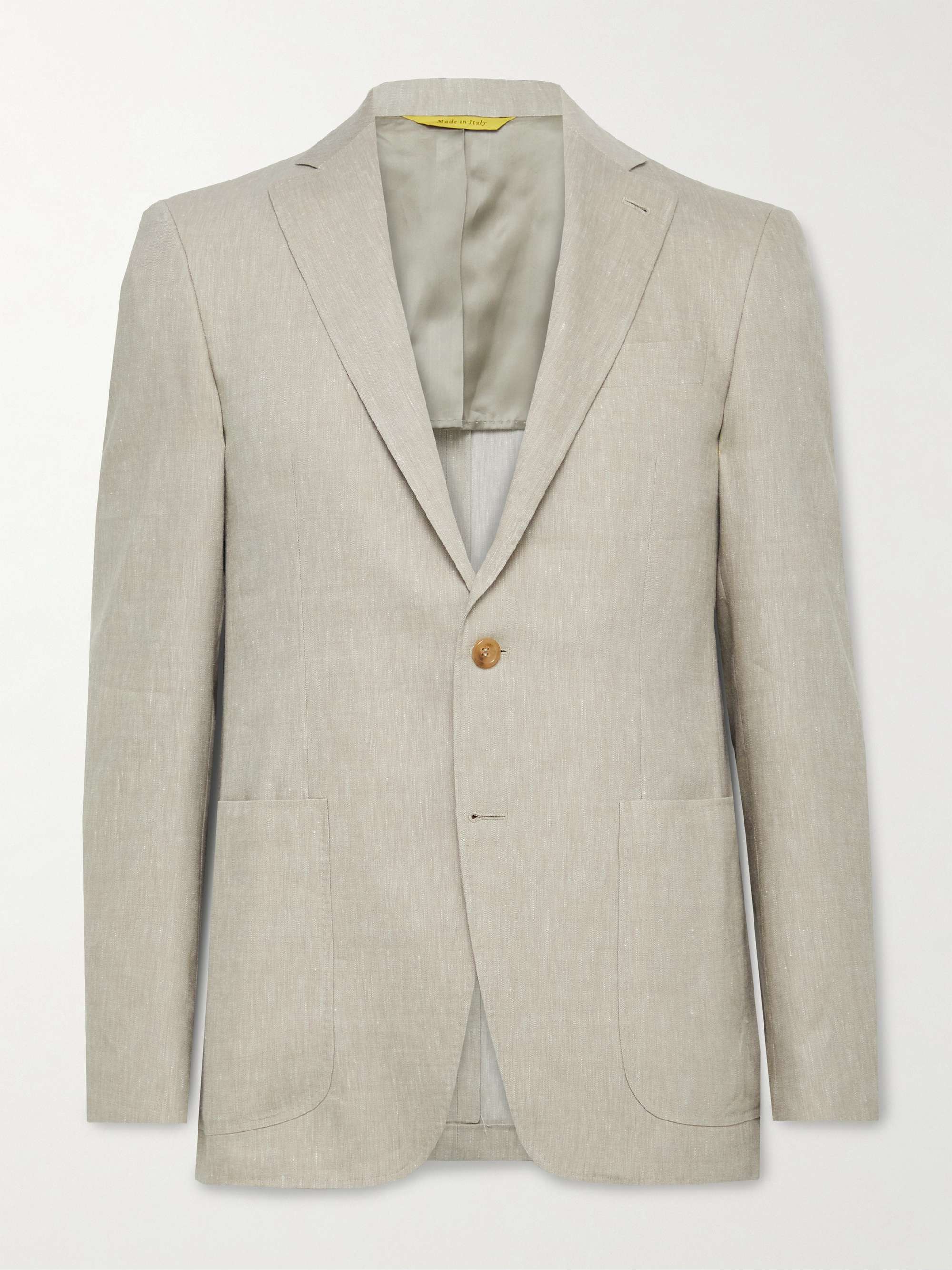 CANALI Kei Slim-Fit Linen and Wool-Blend Suit Jacket