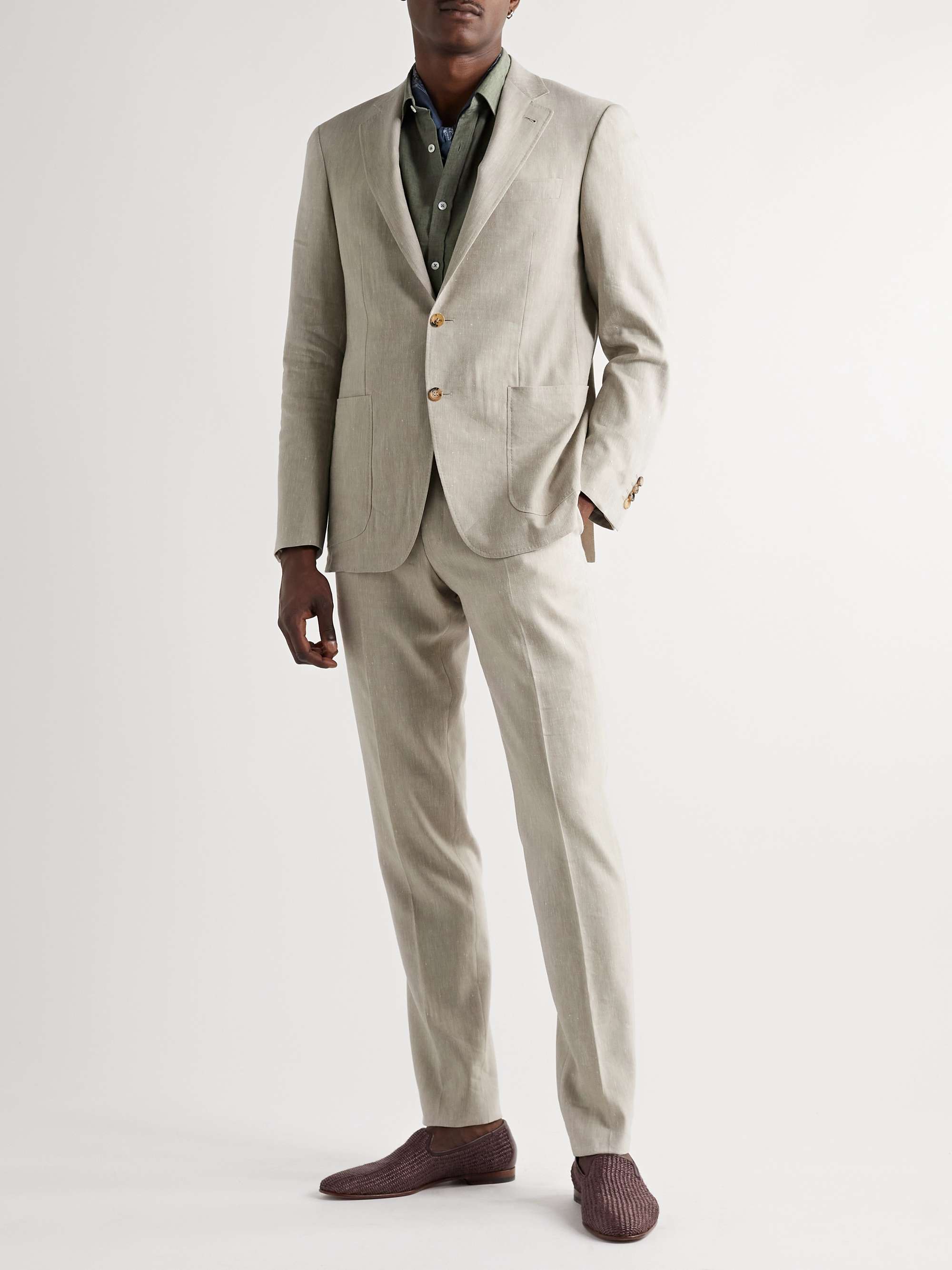 CANALI Kei Slim-Fit Linen and Wool-Blend Suit Jacket