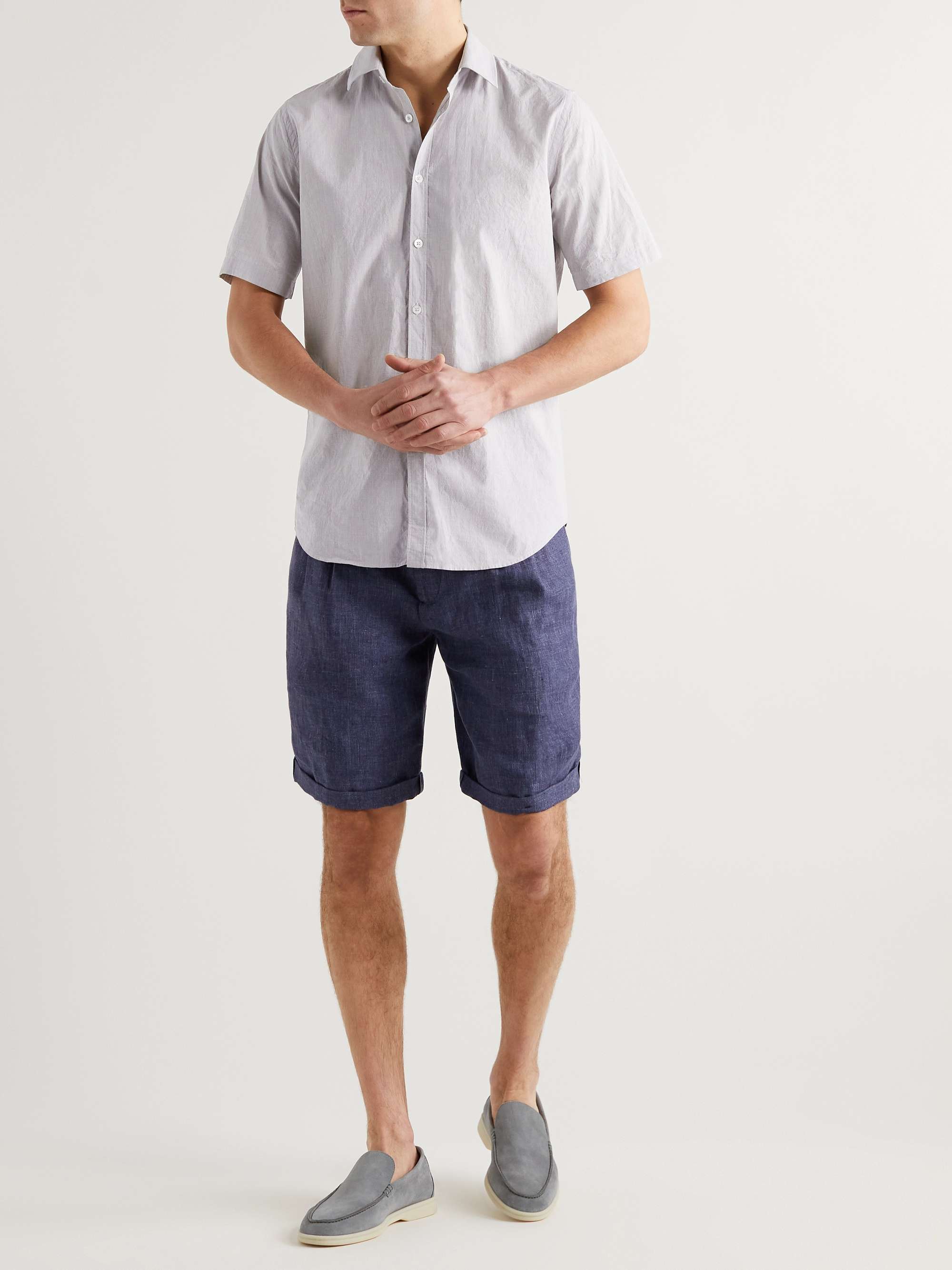 CANALI Cotton and Linen-Blend Shirt