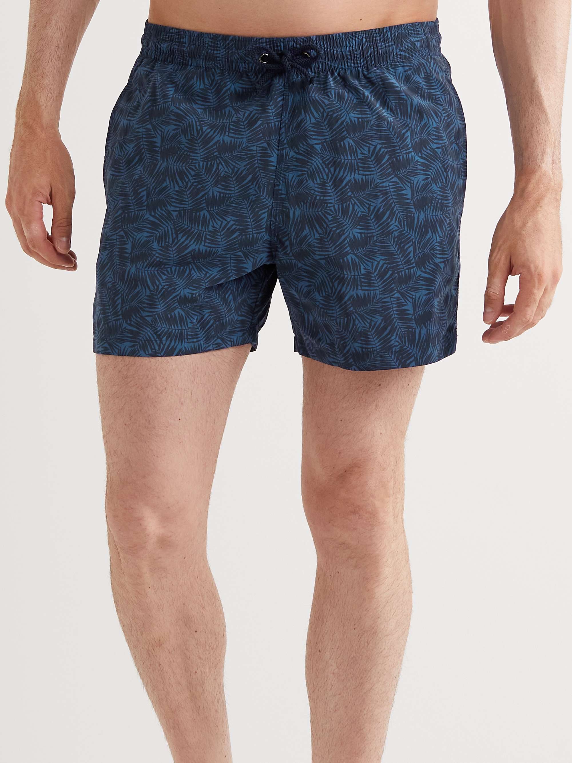 CANALI Slim-Fit Mid-Length Printed Swim Shorts