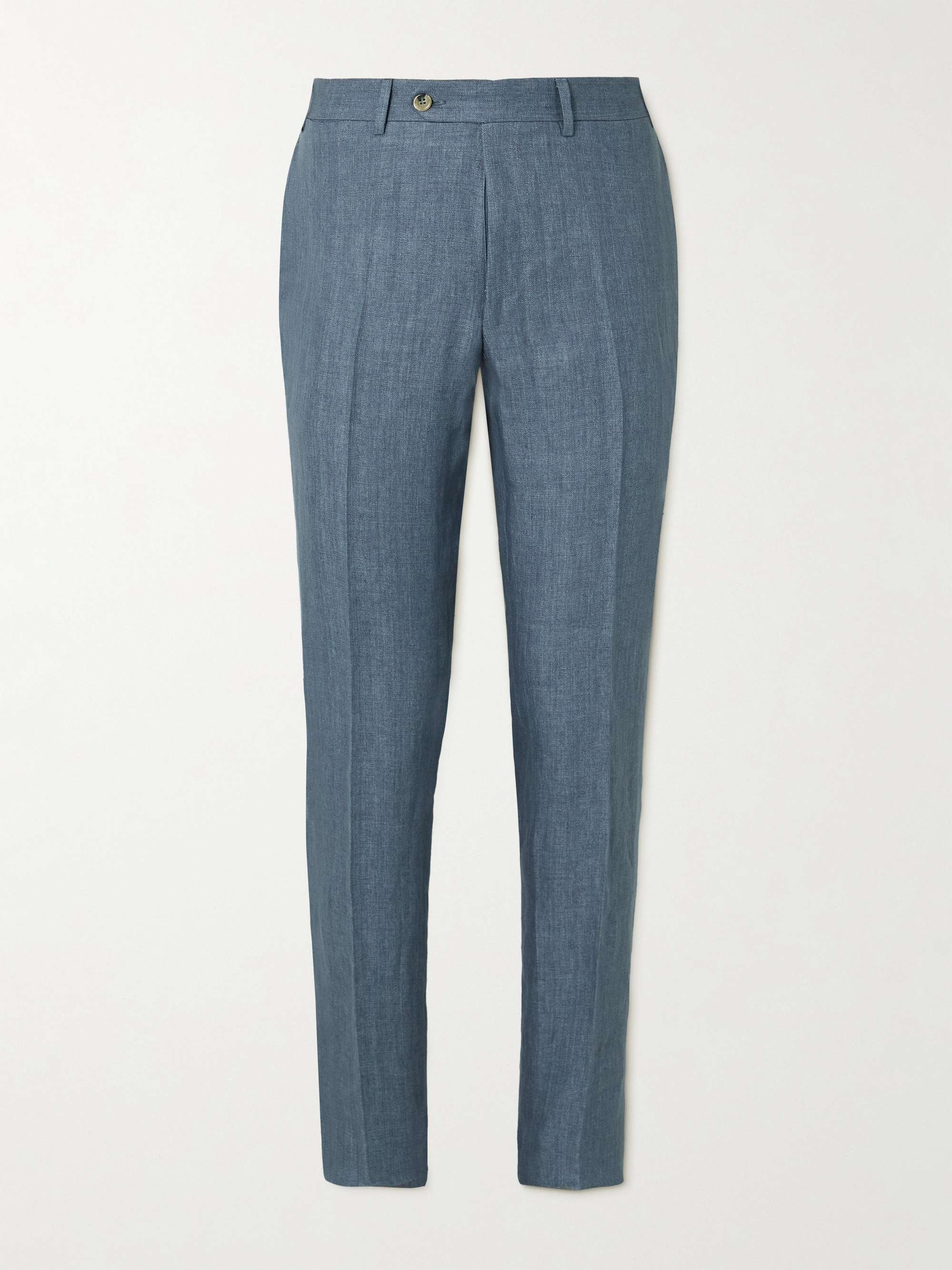 CANALI Kei Slim-Fit Tapered Stretch-Cotton Twill Suit Trousers