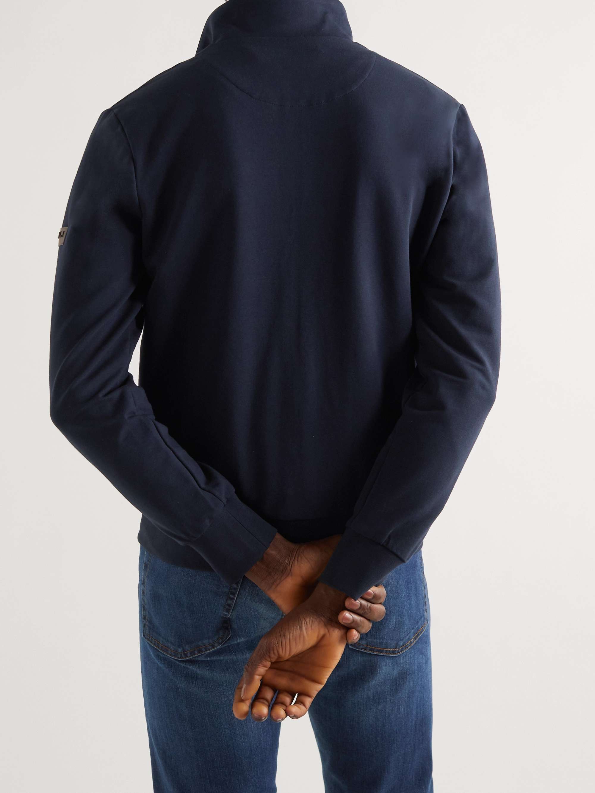 CANALI Cotton-Blend Jersey Zip-Up Sweatshirt