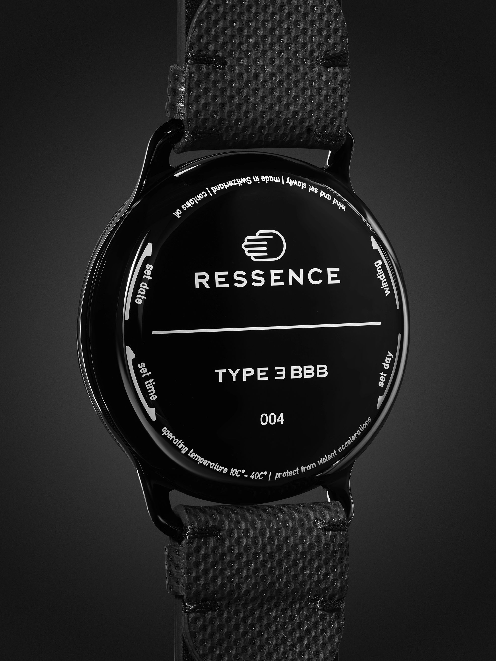 RESSENCE Type 3BBB Automatic 44mm Titanium and Leather Watch