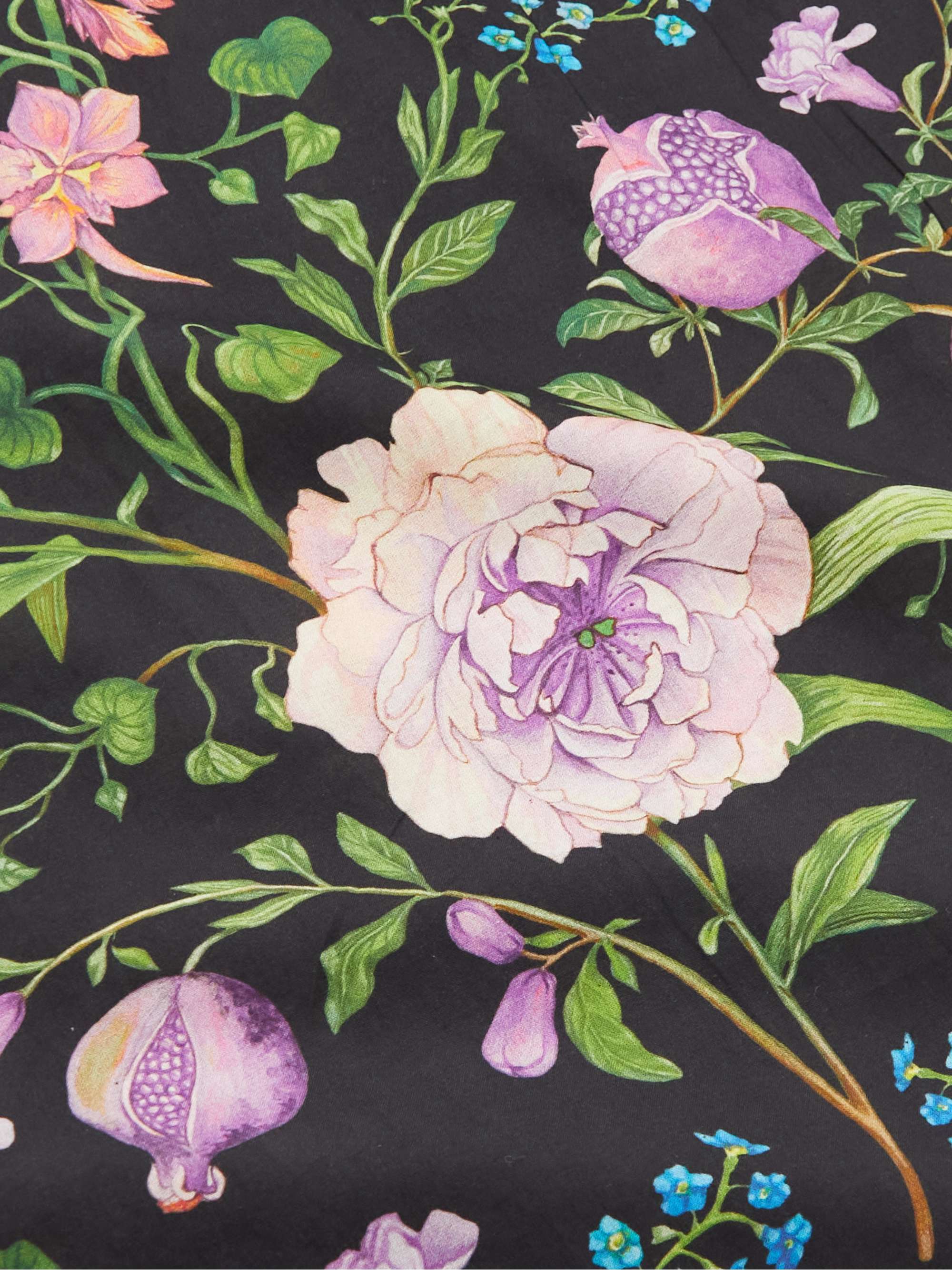 DESMOND & DEMPSEY Persephone Camp-Collar Floral-Print Organic Cotton-Poplin Pyjama Shirt