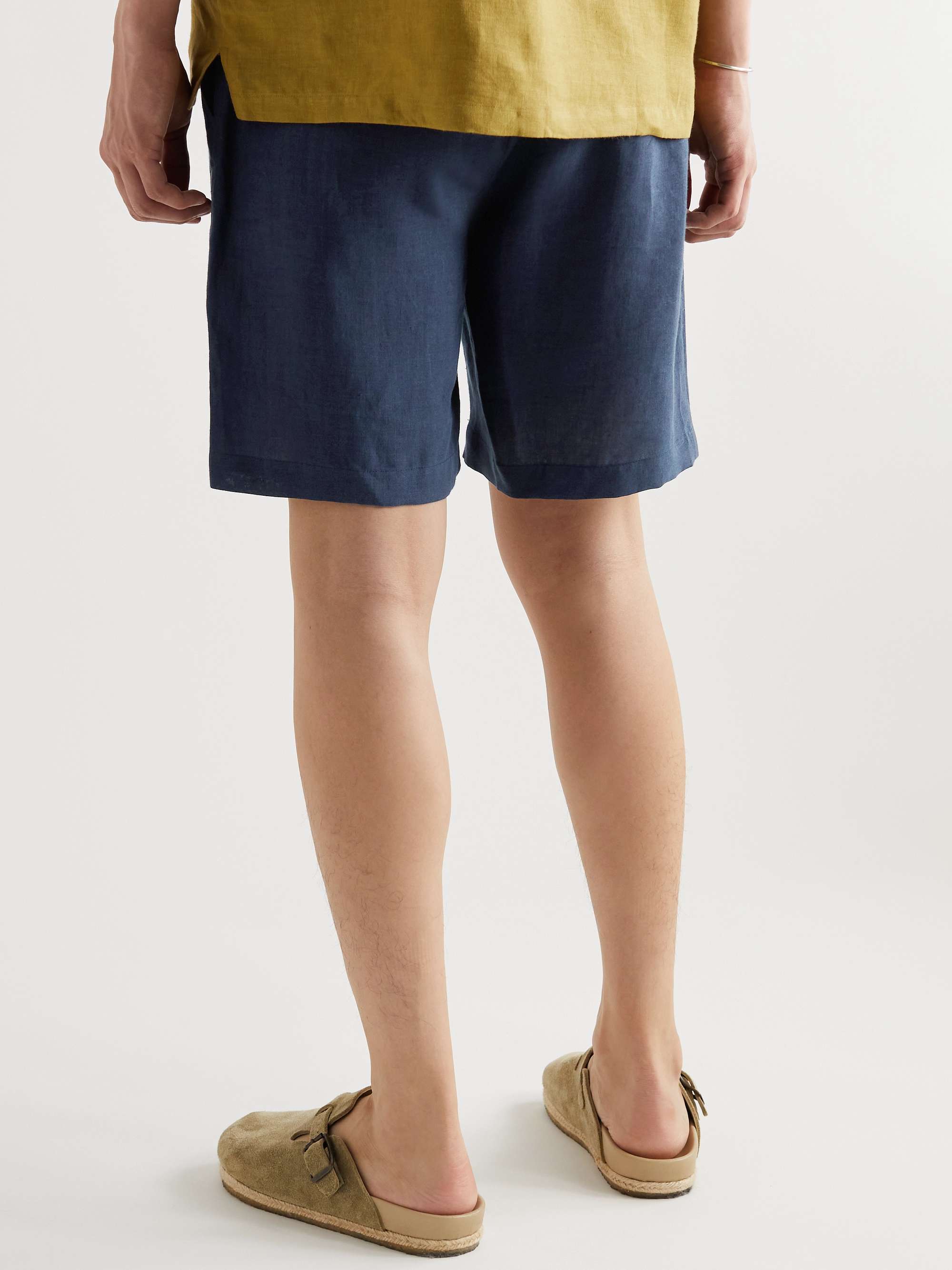 DE BONNE FACTURE Wide-Leg Linen Drawstring Shorts