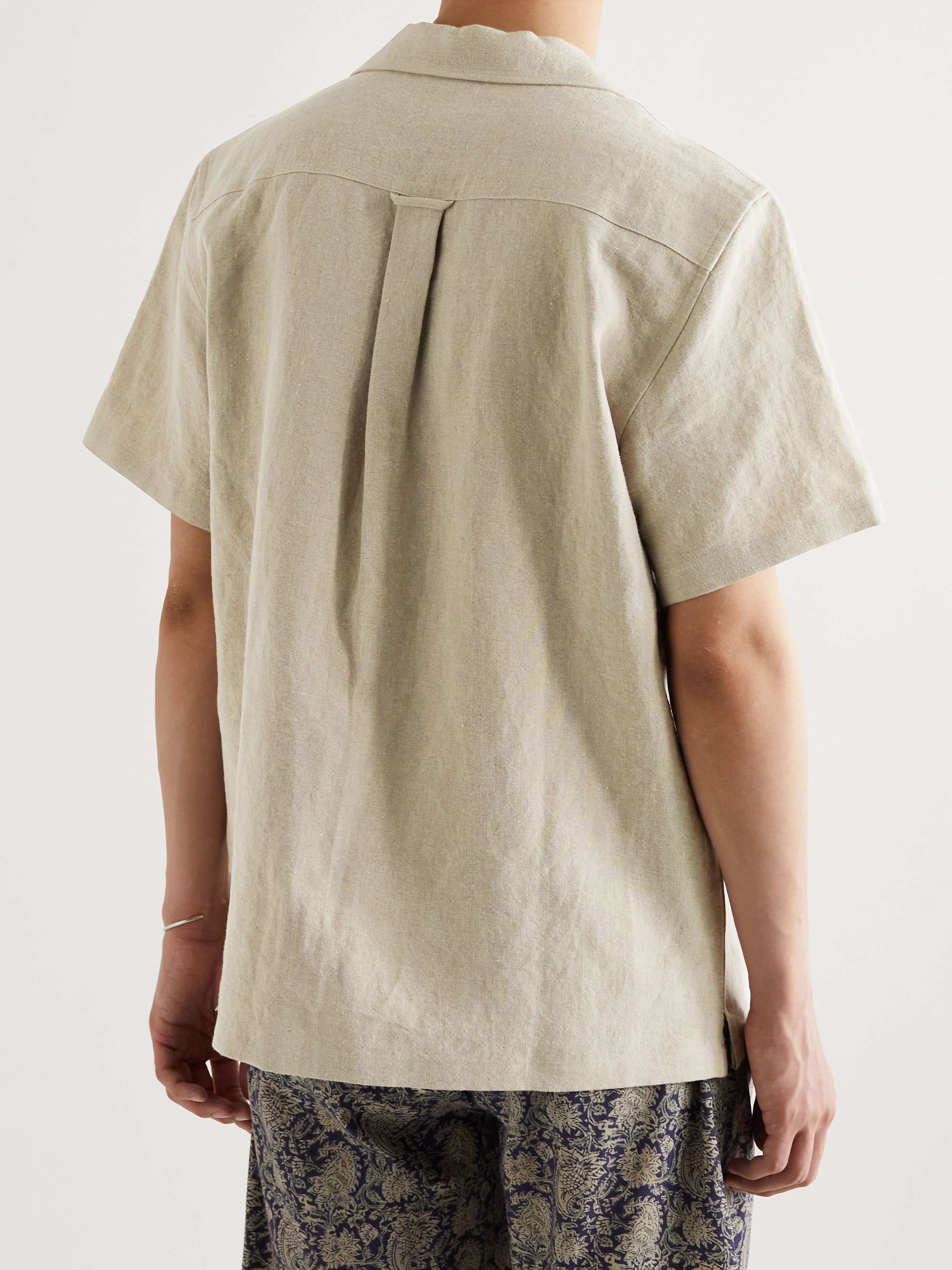 DE BONNE FACTURE Convertible-Collar Linen Shirt