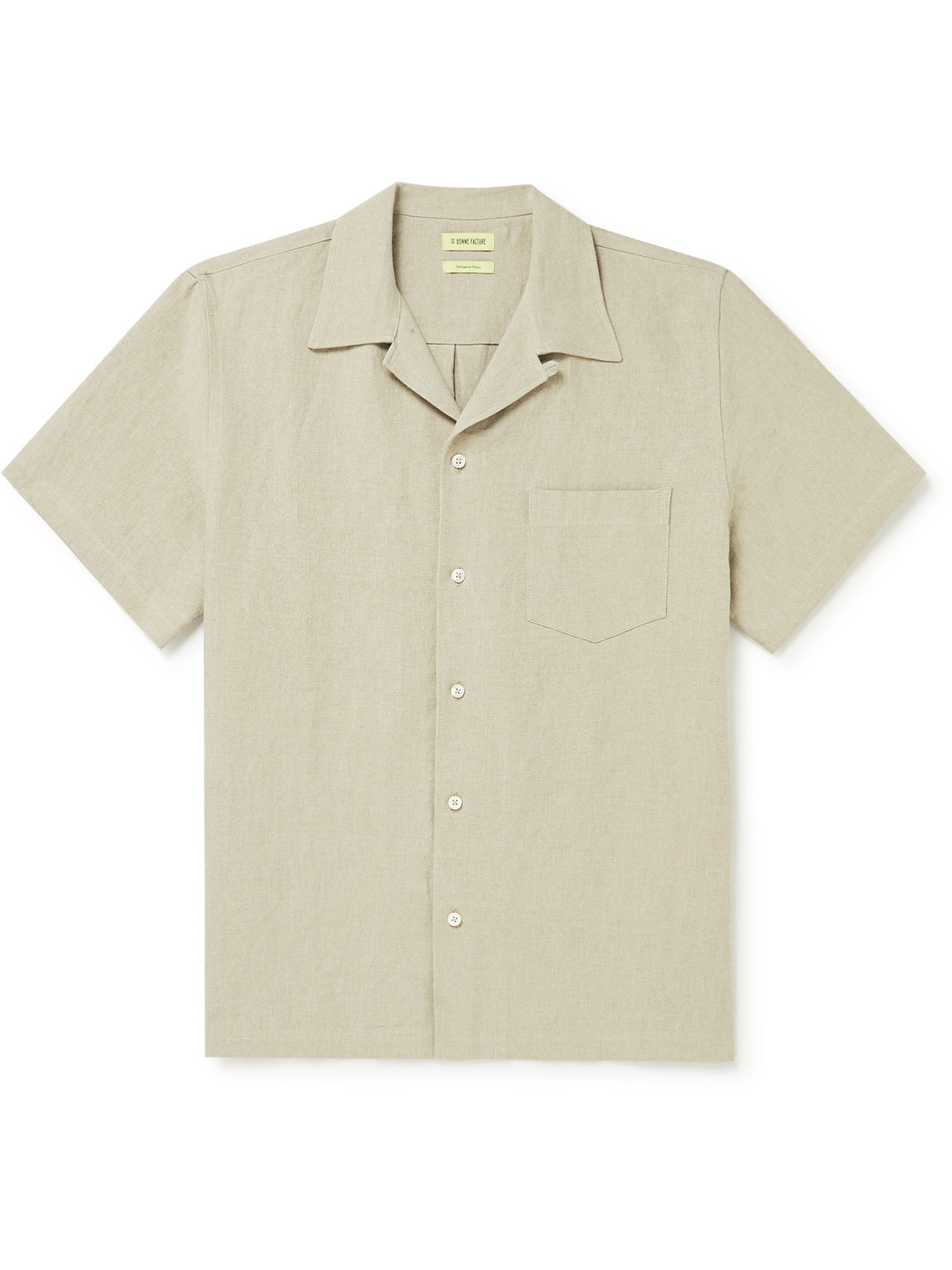 De Bonne Facture Convertible-collar Linen Shirt In Neutrals | ModeSens