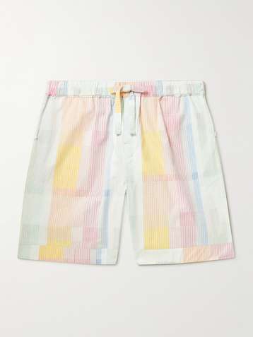 Desmond & Dempsey Drawstring-waist Floral-print Linen Pyjama Shorts for Men Mens Clothing Shorts Casual shorts 