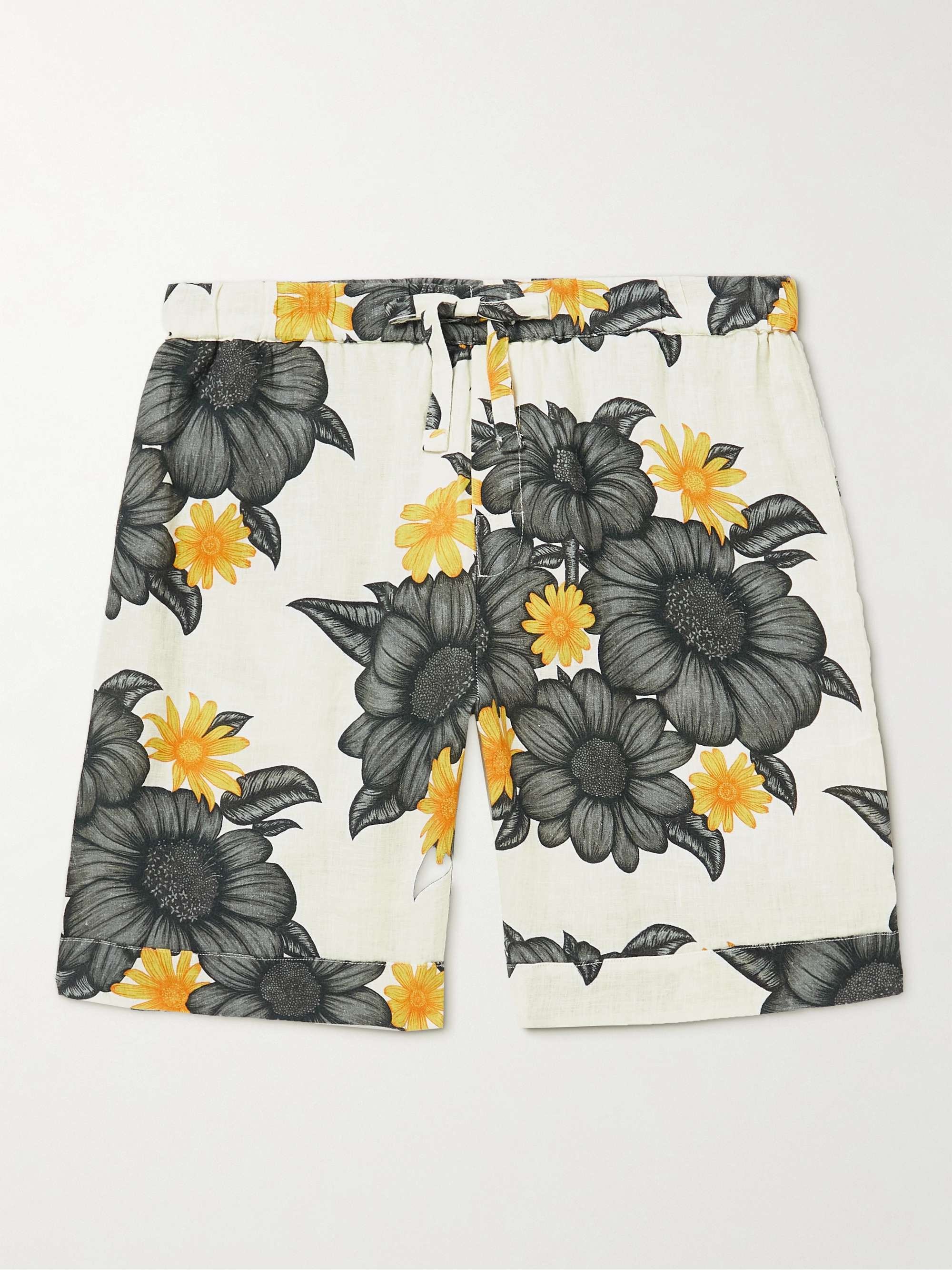 DESMOND & DEMPSEY Floral-Print Linen Pyjama Shorts