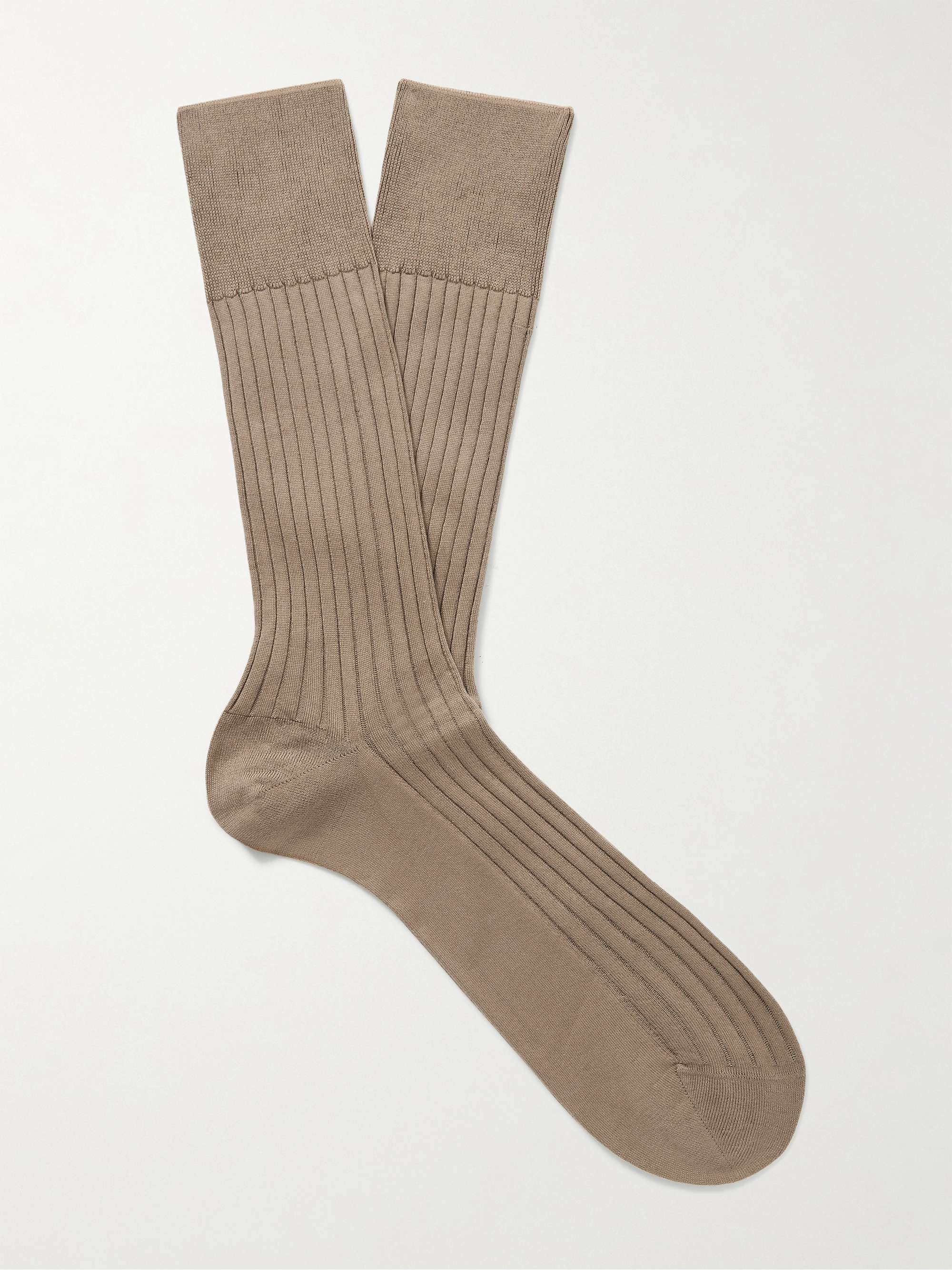 FALKE No. 13 Ribbed Pima Cotton-Blend Socks