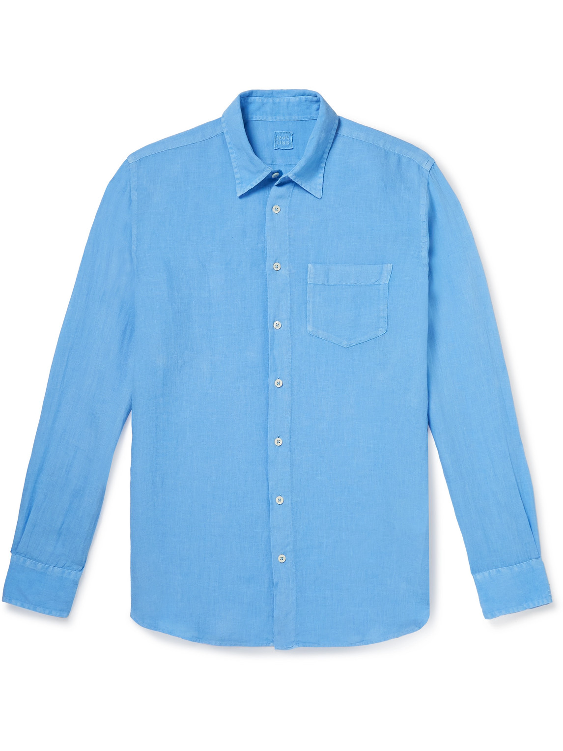 120% Linen Shirt In Blue | ModeSens