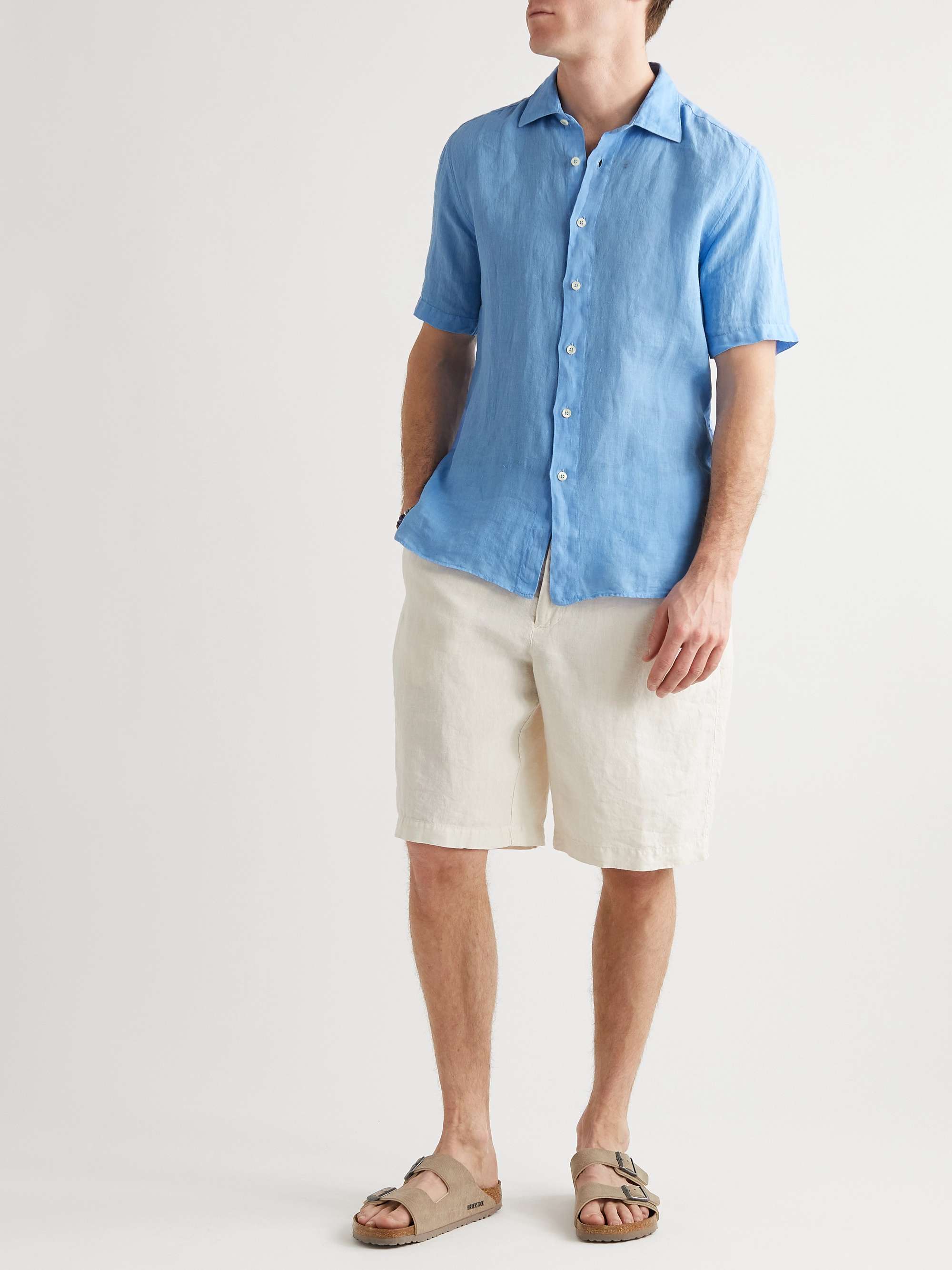 Blue Linen-Gauze Shirt | 120% | MR PORTER