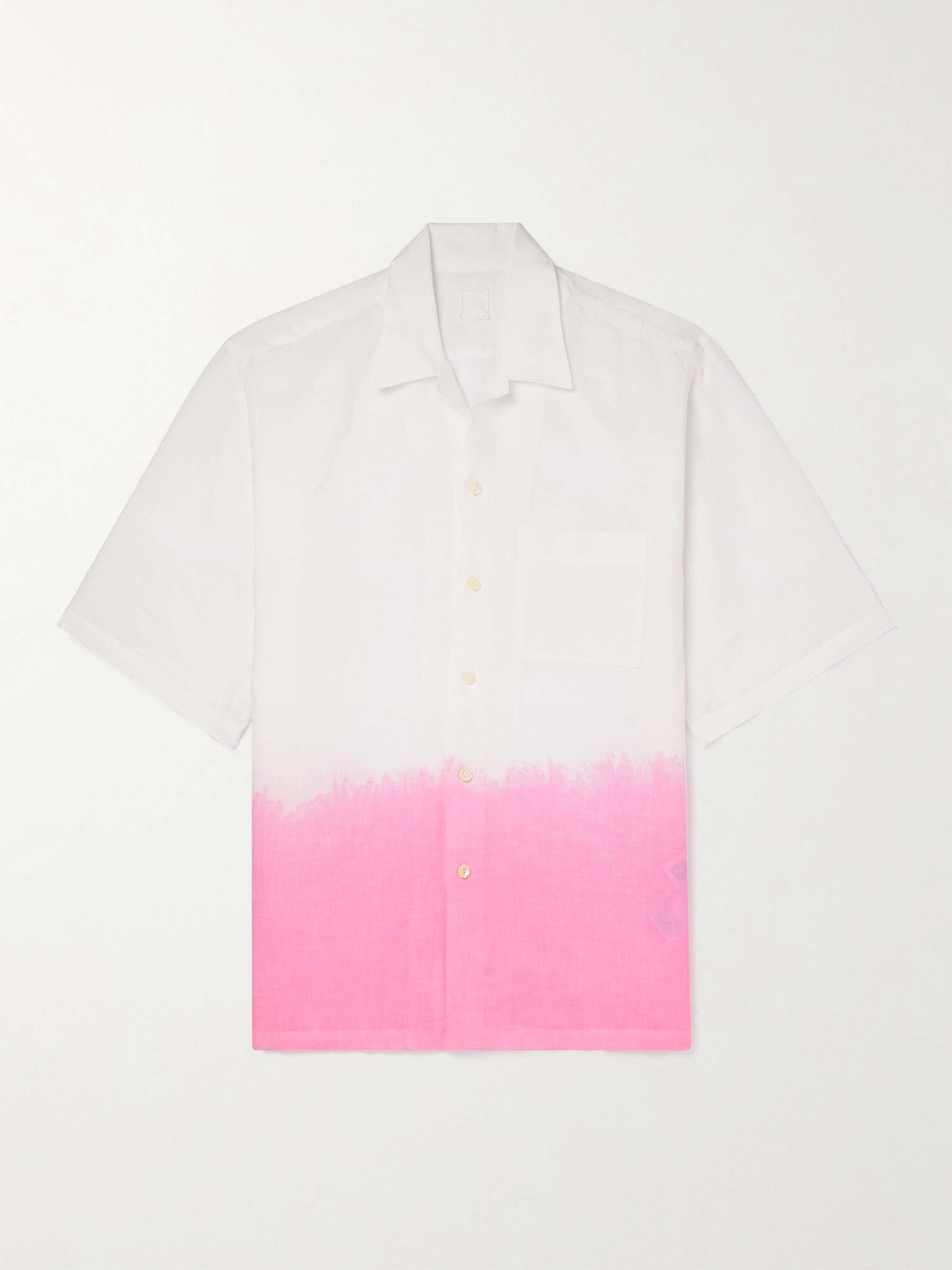 120% Camp-Collar Dip-Dyed Linen Shirt