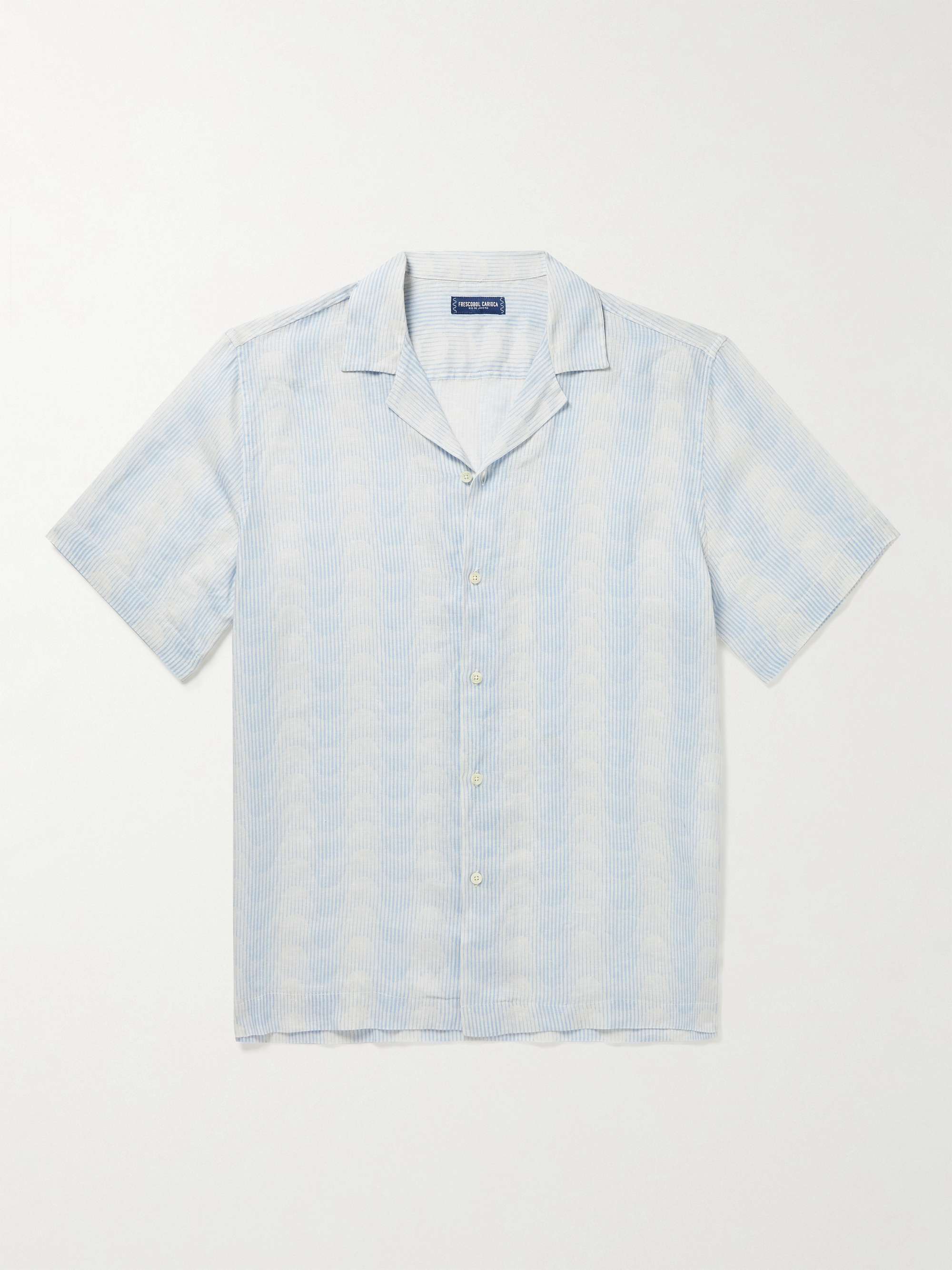 FRESCOBOL CARIOCA Roberto Camp-Collar Printed Linen Shirt