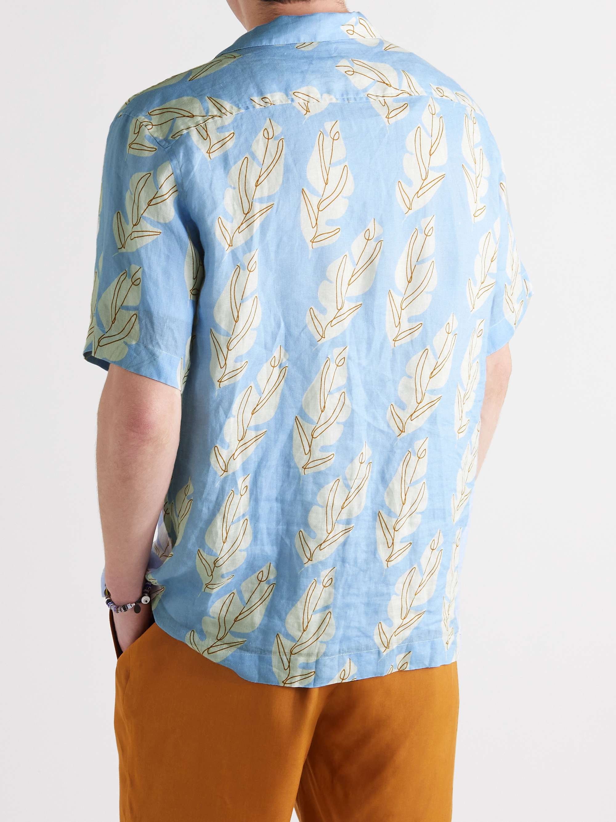 FRESCOBOL CARIOCA Roberto Camp-Collar Printed Linen Shirt