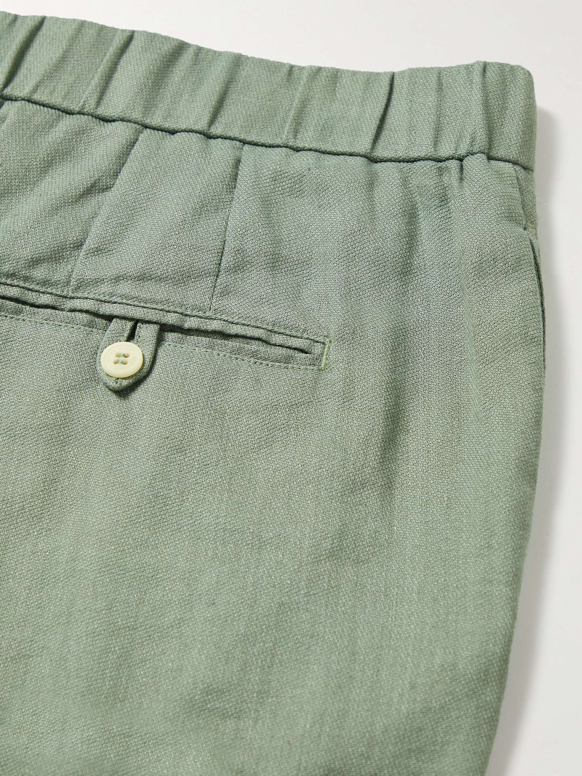 FRESCOBOL CARIOCA Oscar Straight-Leg Linen and Cotton-Blend Drawstring Trousers