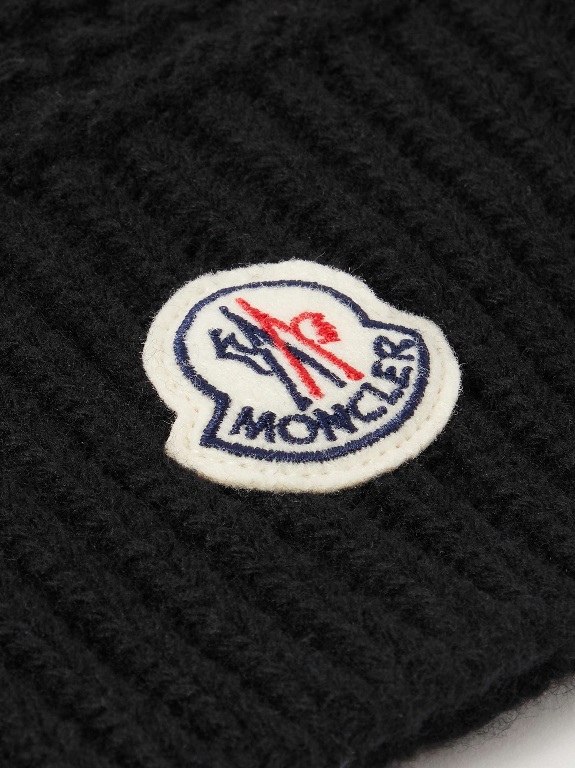 MONCLER Logo-Appliquéd Virgin Wool Balaclava