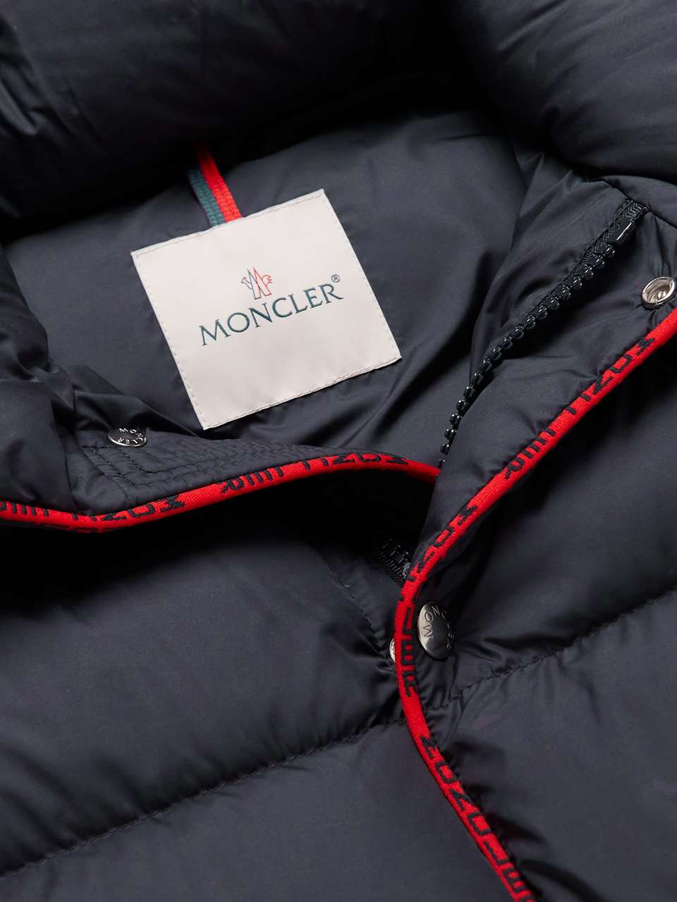 Navy Amarante Logo-Appliquéd Quilted Shell Hooded Down Jacket | MONCLER ...