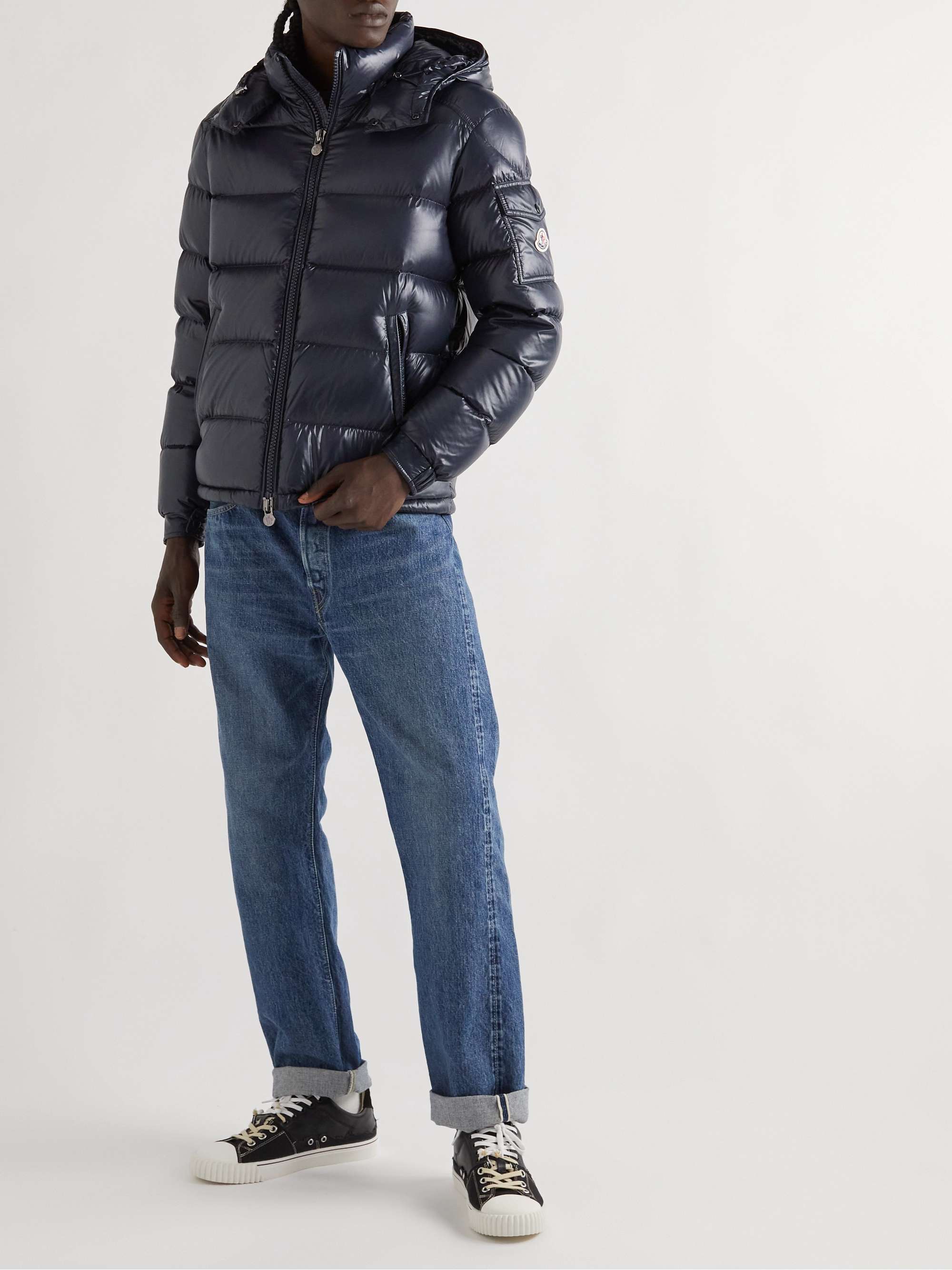 Navy Maya Quilted Shell Hooded Down Jacket | MONCLER | MR PORTER