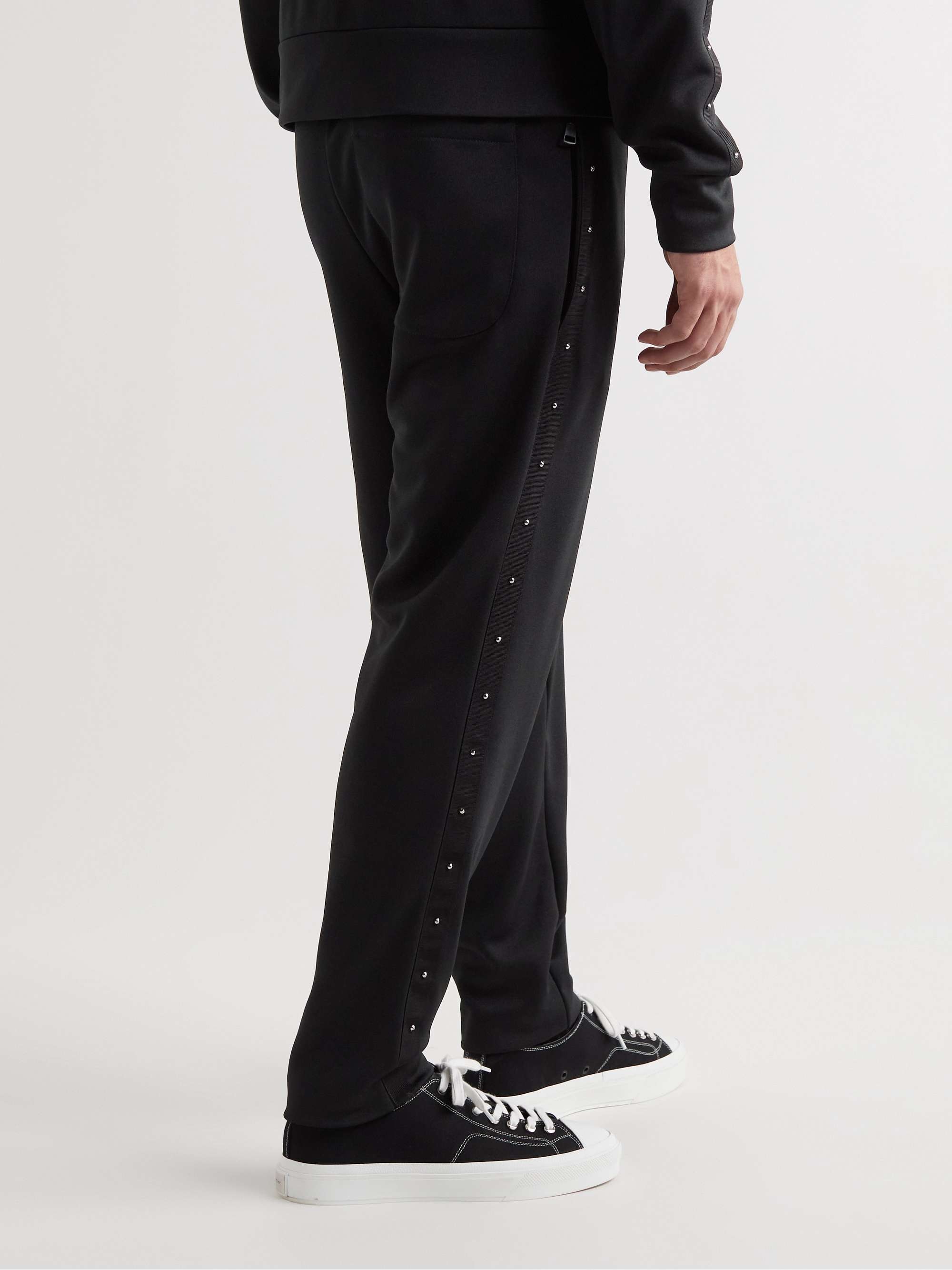 MONCLER Tapered Embellished Jersey Sweatpants
