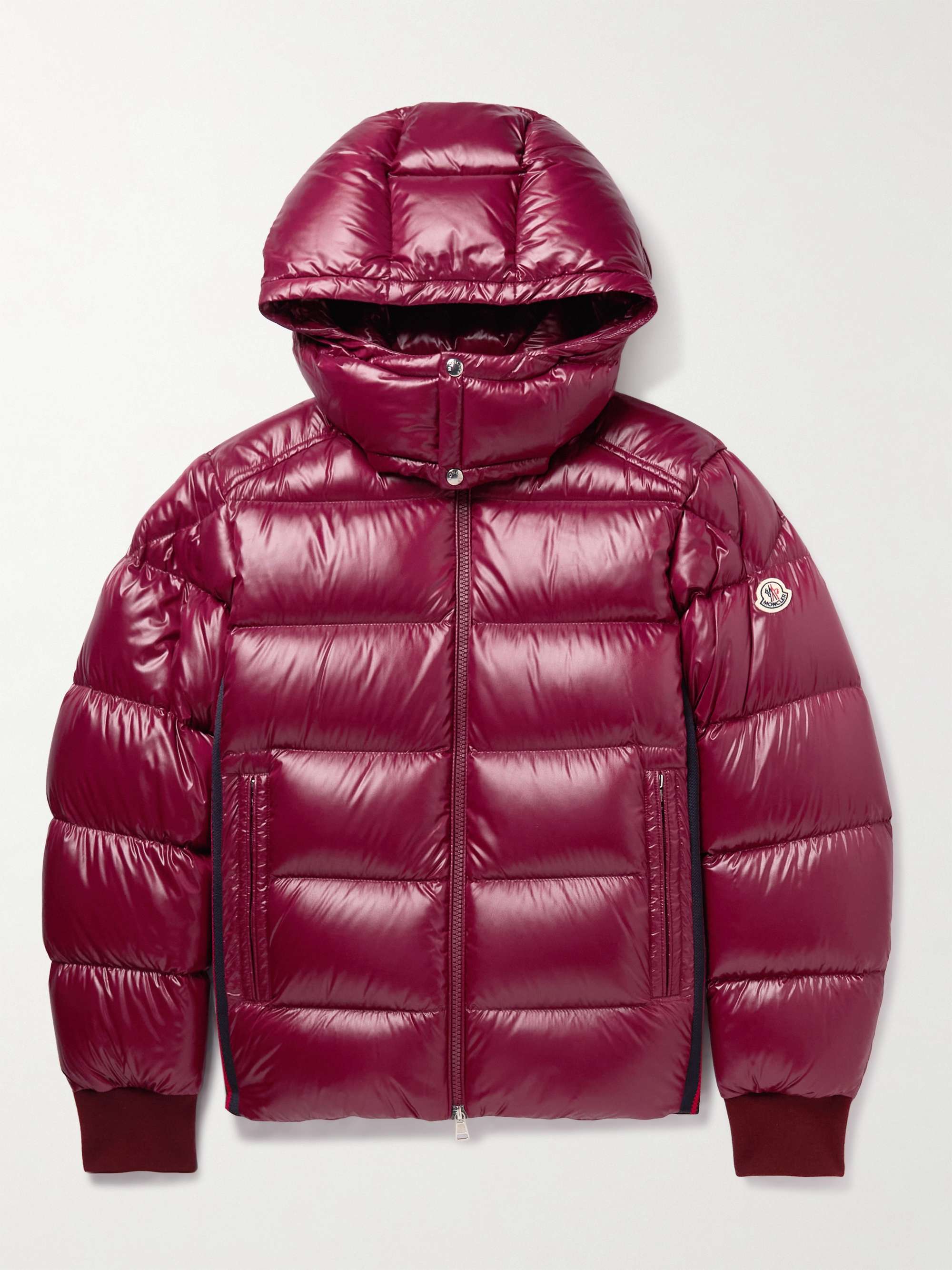 Red Logo-Print Quilted Glossed-Nylon Down Jacket | CELINE HOMME 