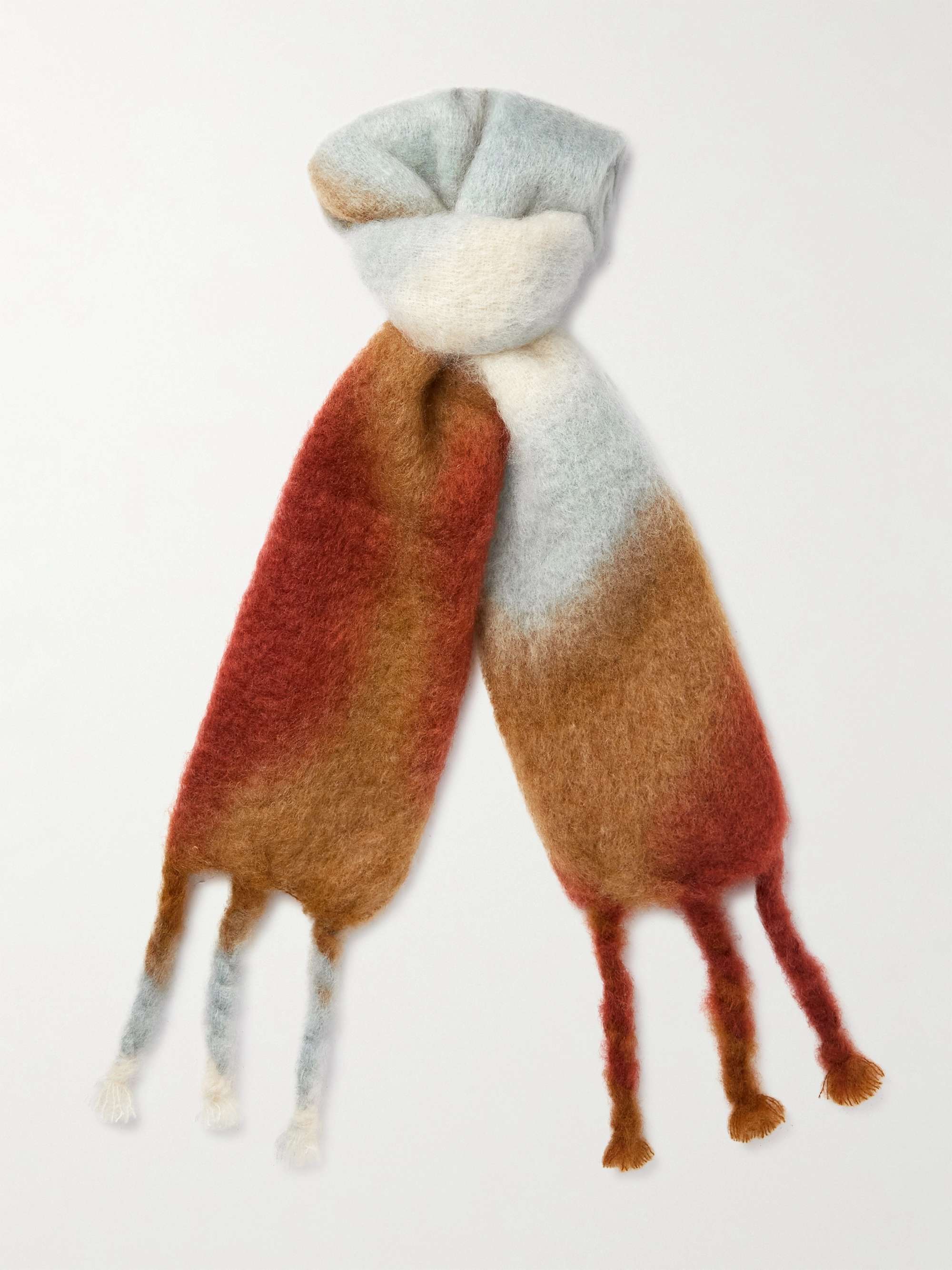 MANTAS EZCARAY Fringed Tie-Dyed Mohair-Blend Scarf