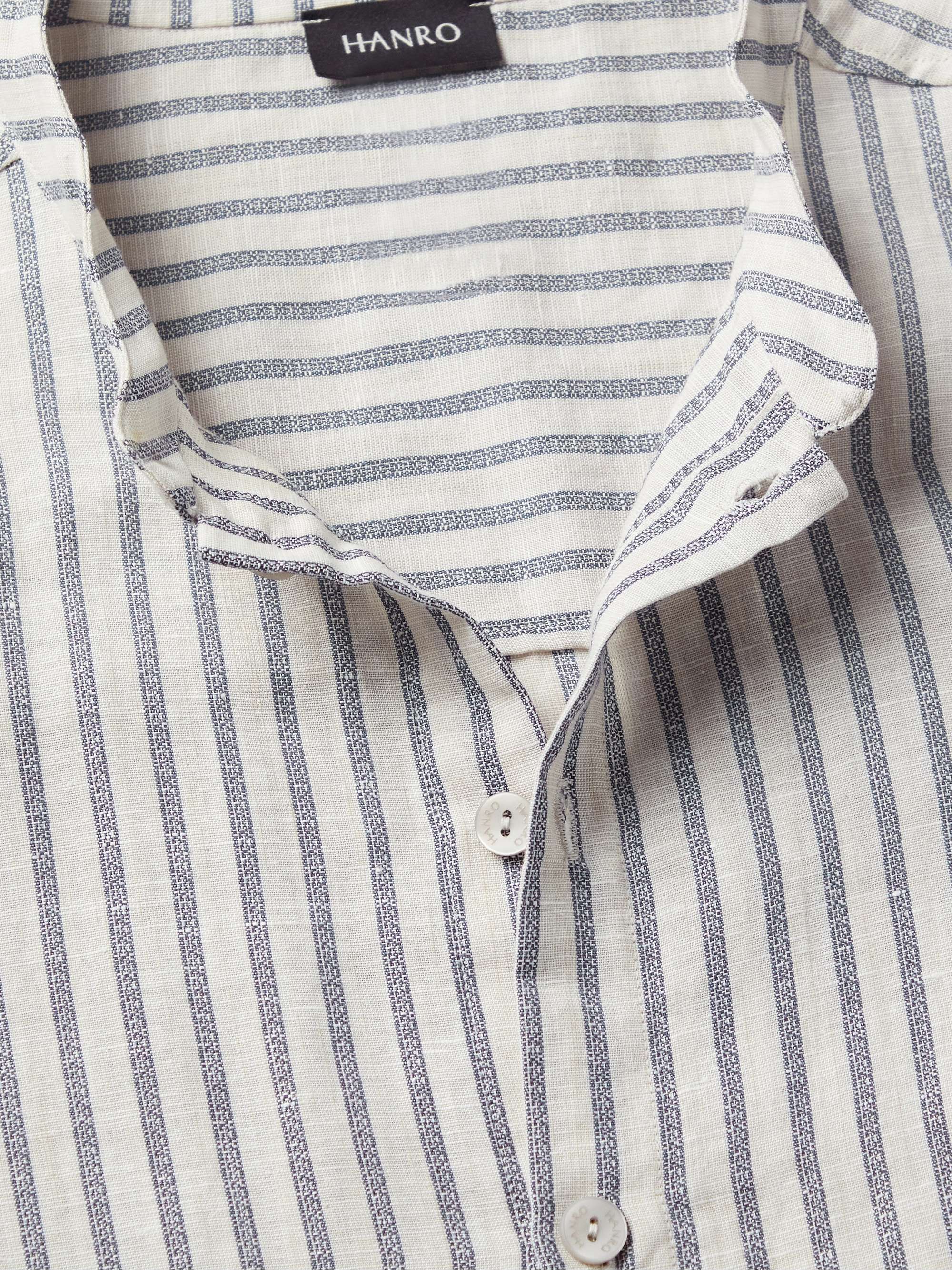 HANRO Anteo Striped Linen and Cotton-Blend Pyjama Shirt
