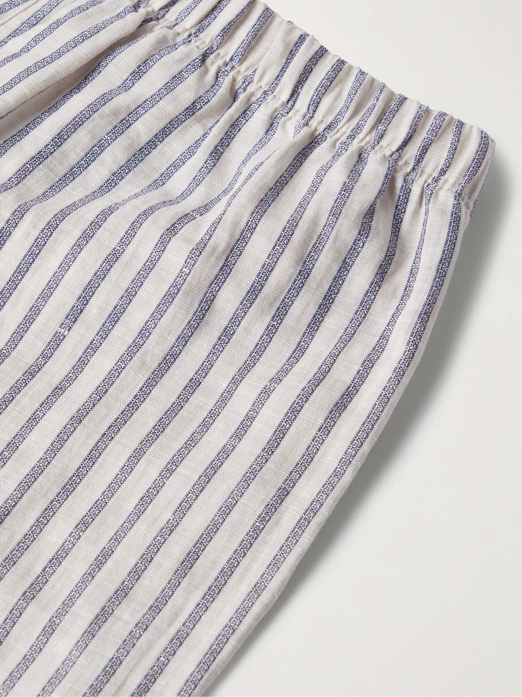 HANRO Anteo Striped Linen and Cotton-Blend Pyjama Trousers