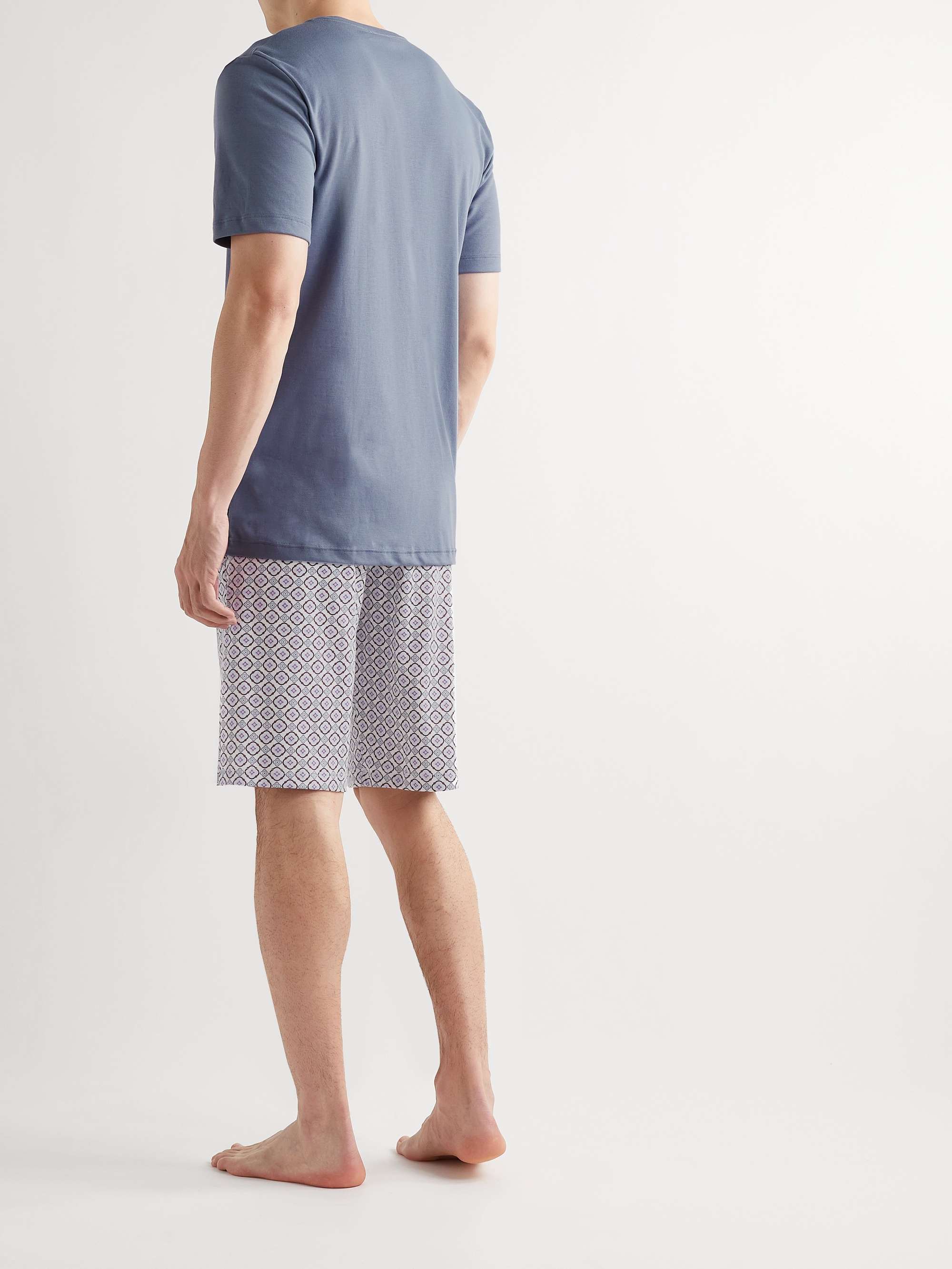 HANRO Night & Day Printed Cotton-Jersey Pyjama Set