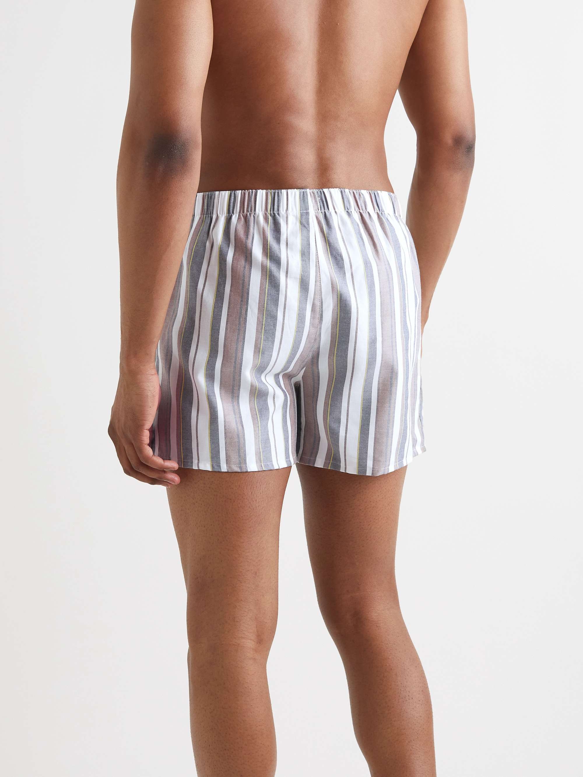 HANRO Fancy Striped Cotton Boxer Shorts