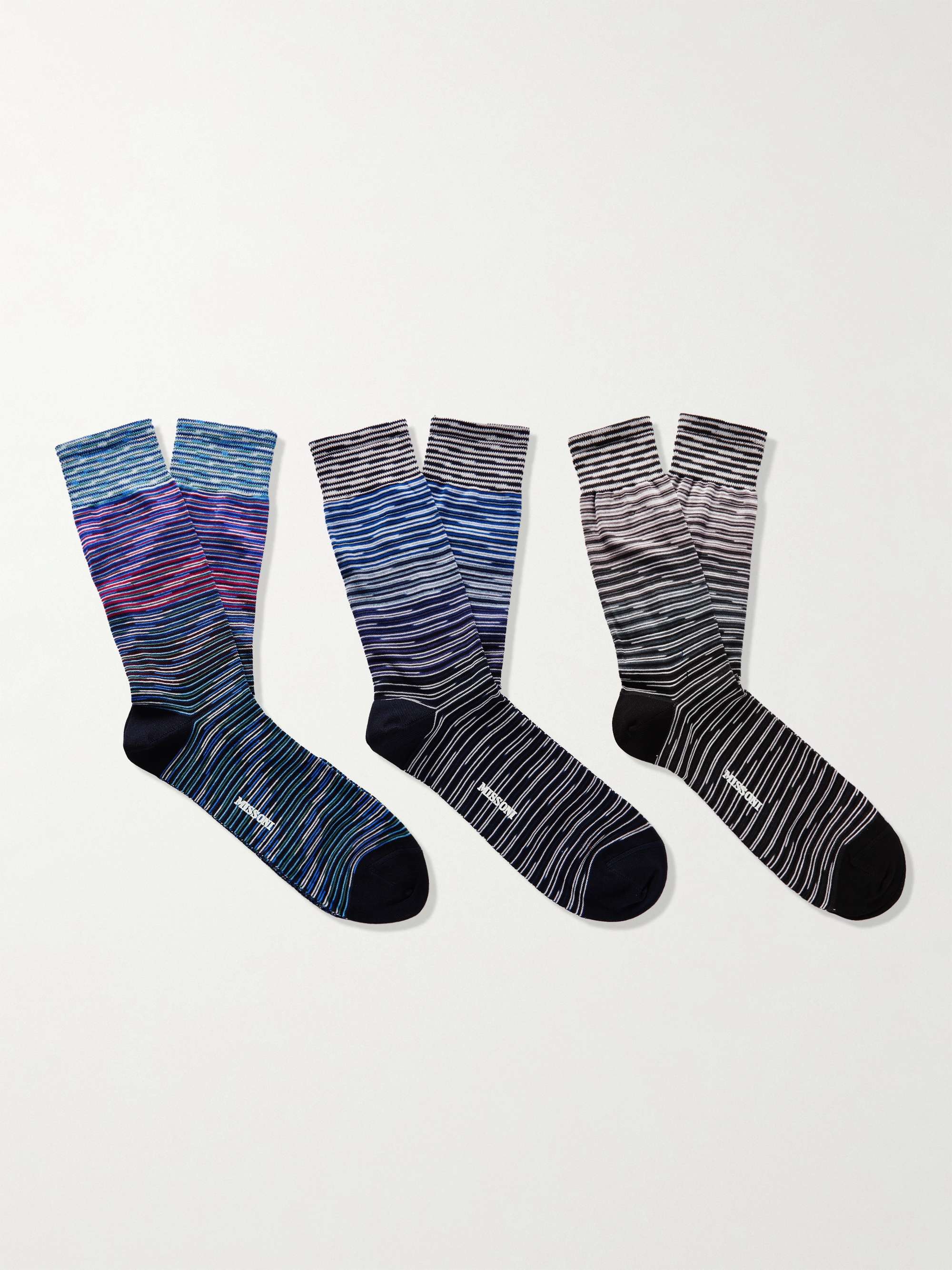 MISSONI Three-Pack Space-Dyed Cotton-Blend Socks