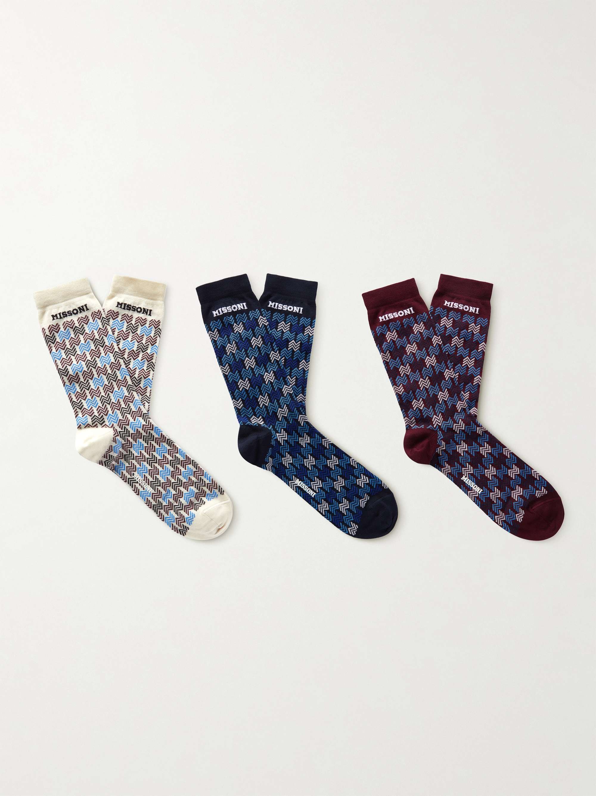 MISSONI Three-Pack Cotton-Blend Jacquard Socks