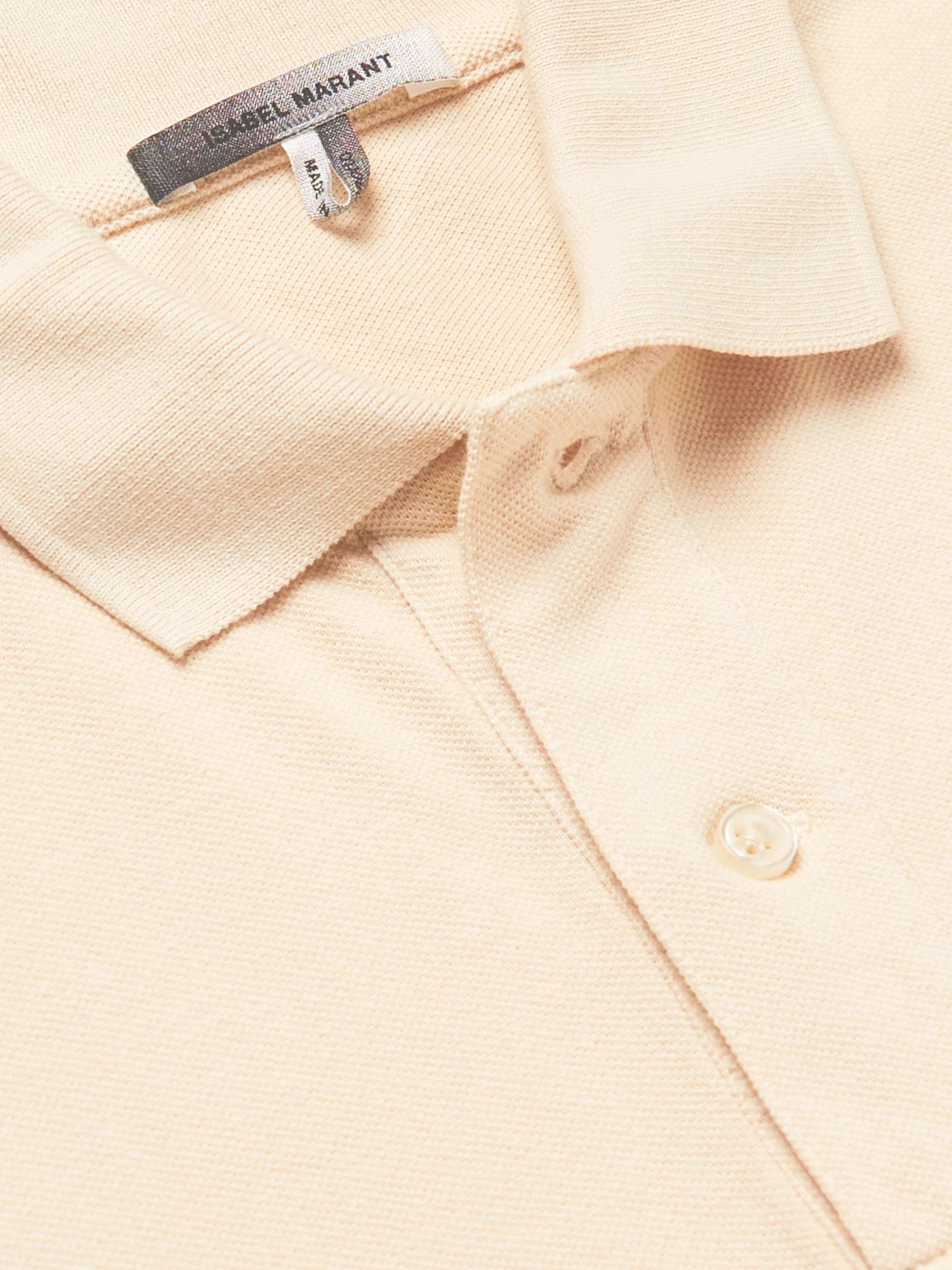 ISABEL MARANT Anafiko Logo-Embroidered Cotton-Piqué Polo Shirt