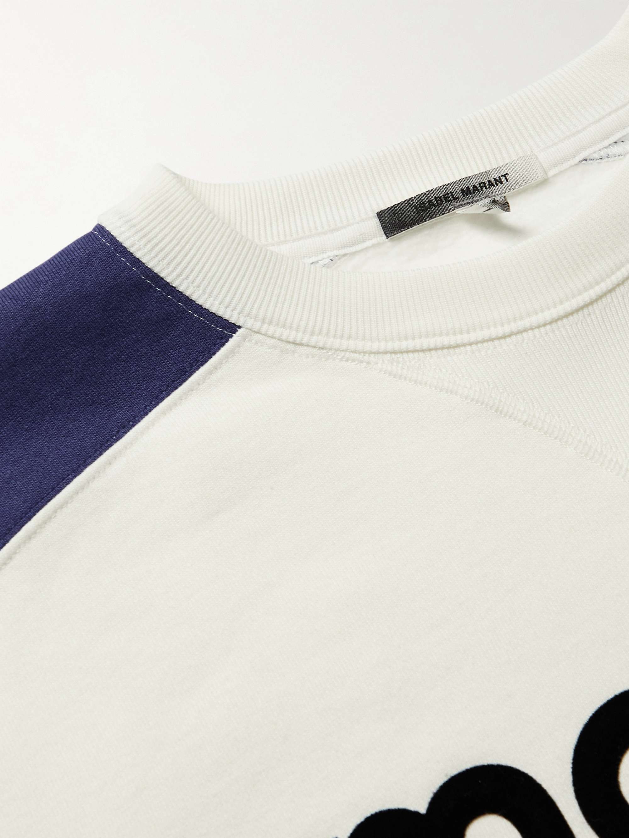 ISABEL MARANT Meyoan Logo-Flocked Striped Cotton-Blend Jersey Sweatshirt