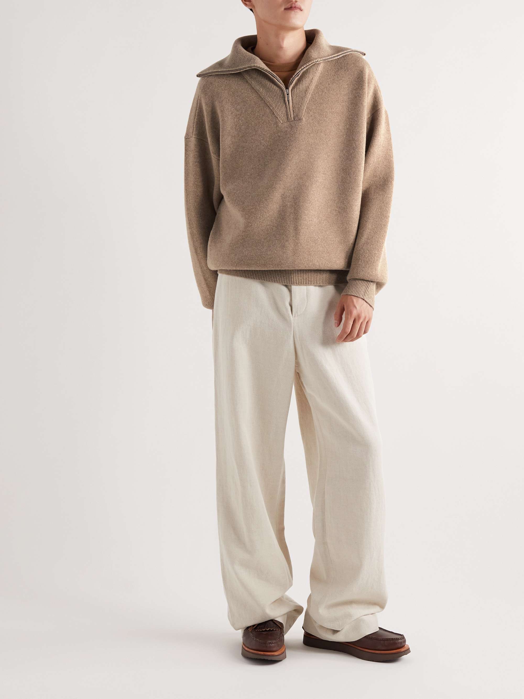 ISABEL MARANT Lewin Merino Wool-Blend Half-Zip Sweater