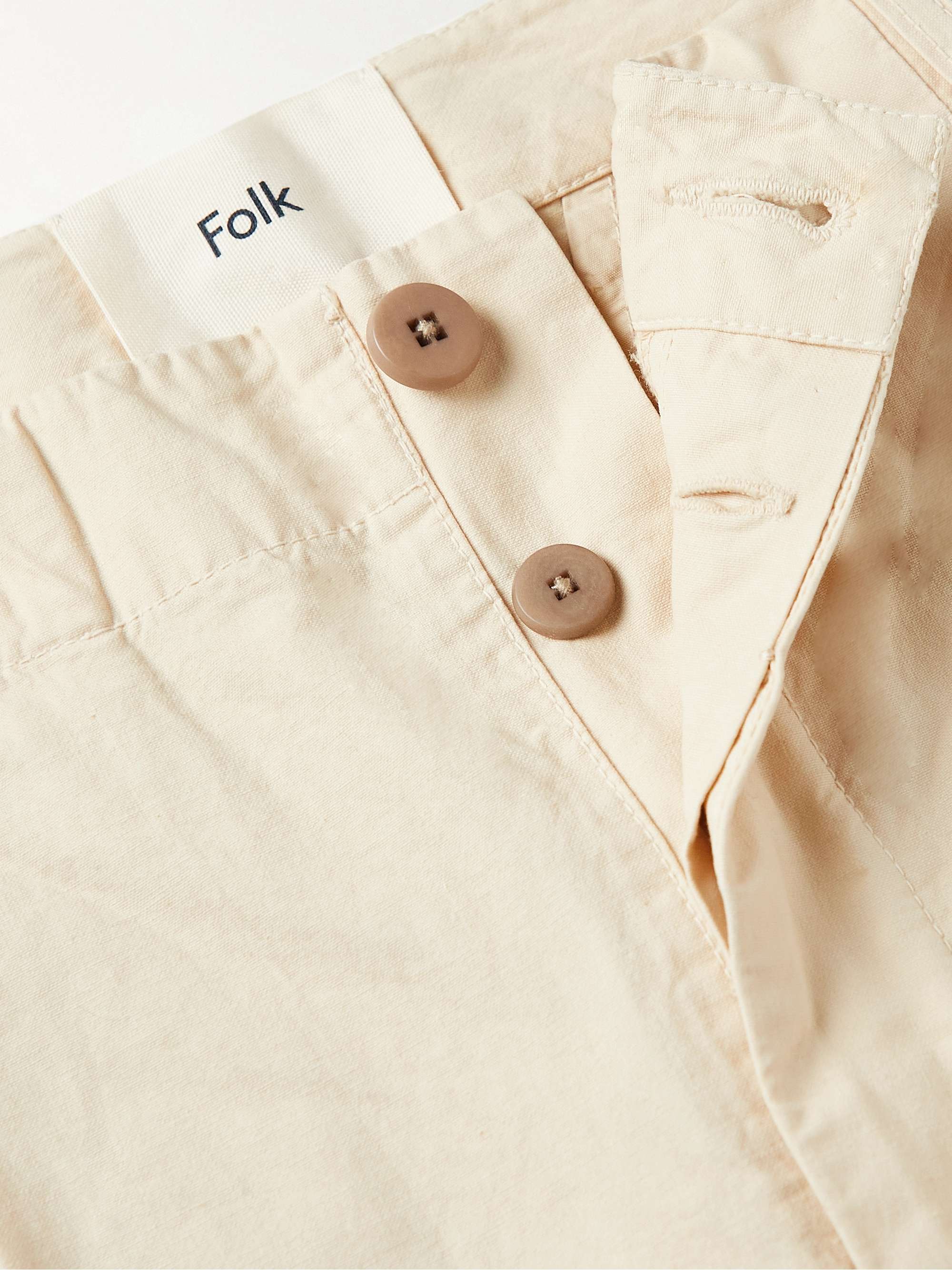FOLK + Damien Poulain Assembly Tapered Crinkled-Cotton Trousers