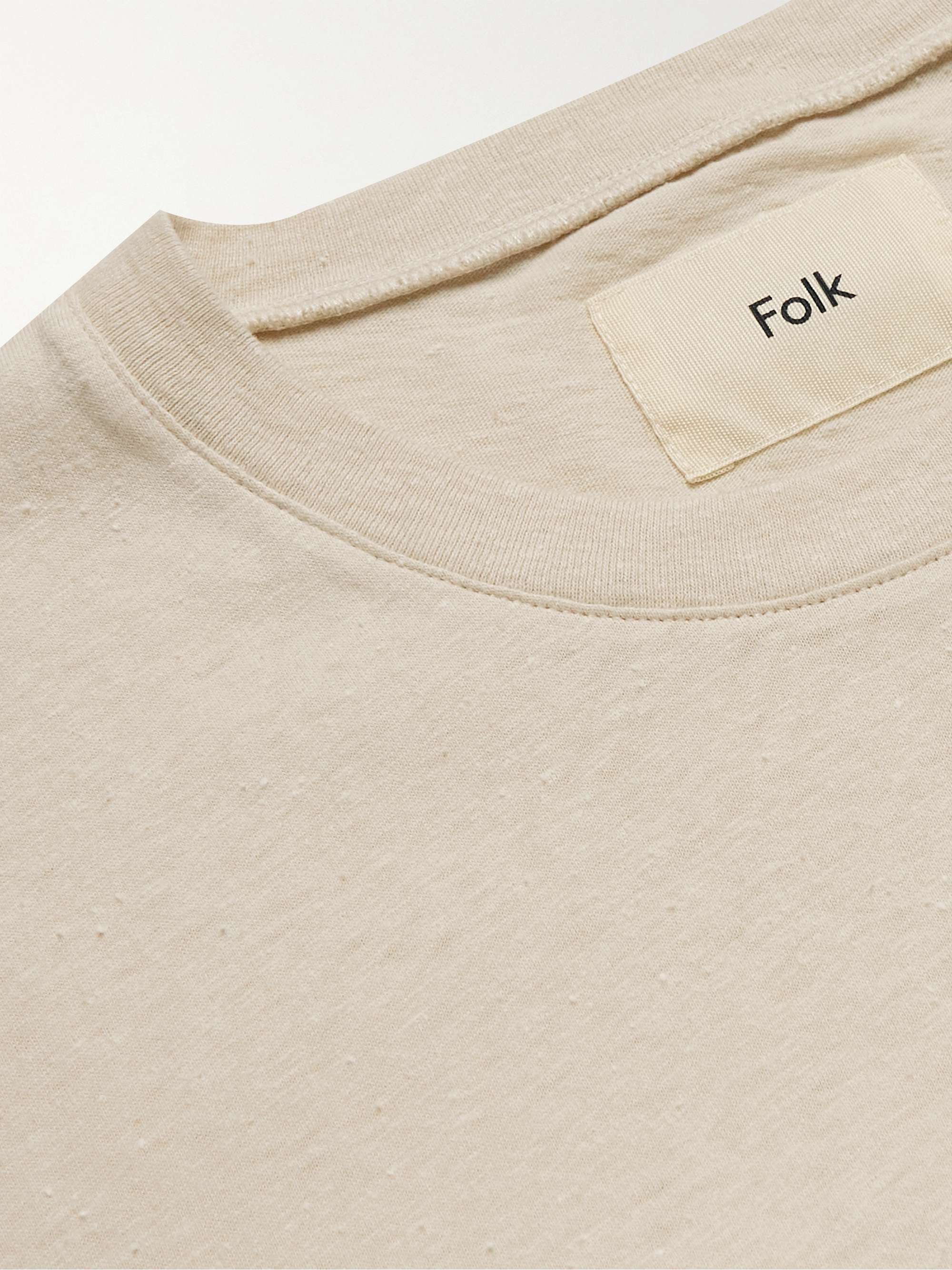 FOLK Assembly Nep Organic Cotton-Blend Jersey T-Shirt