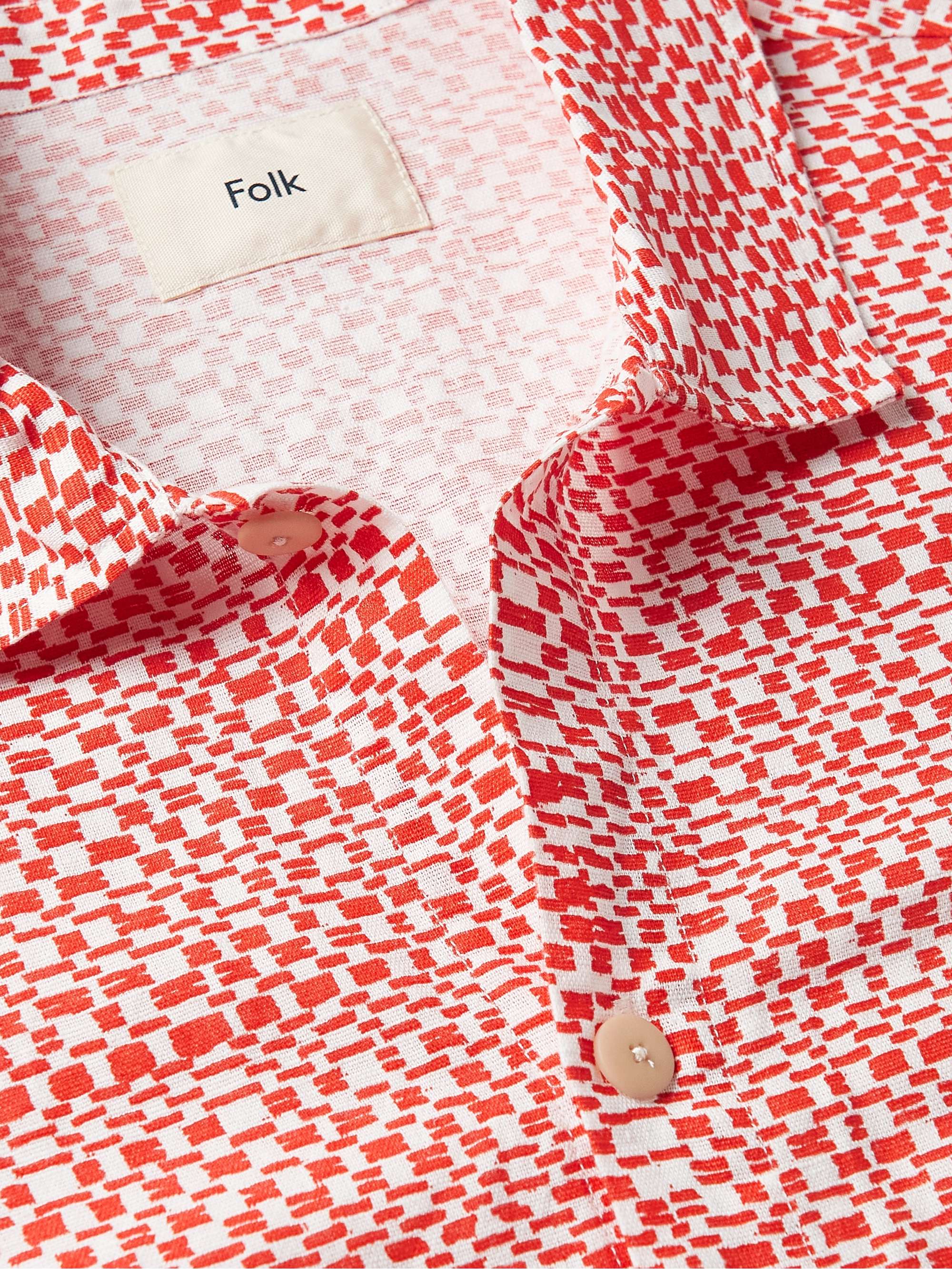 FOLK Seoul Checked Cotton and Linen-Blend Shirt