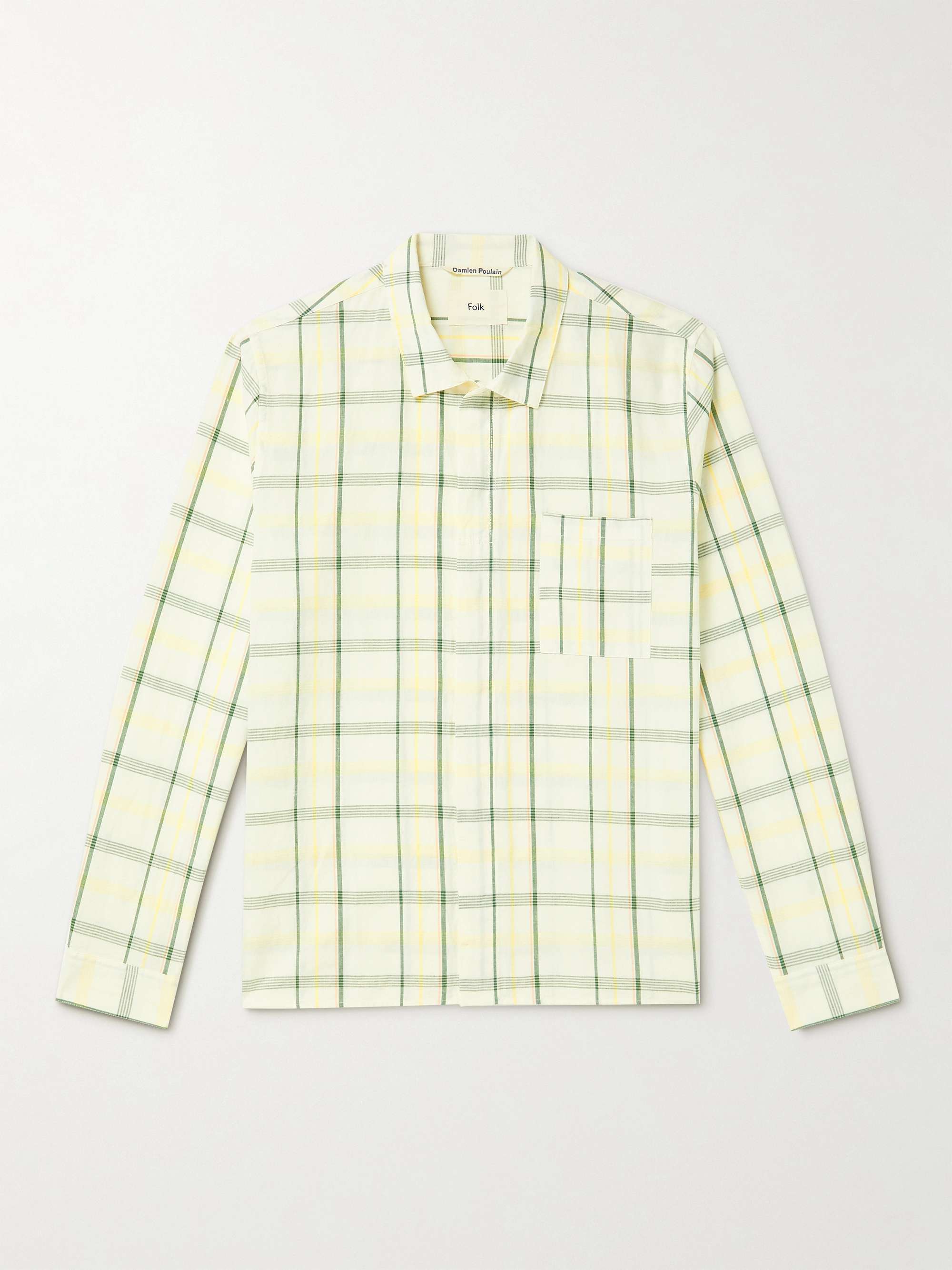 FOLK Patch Checked Cotton-Corduroy Shirt