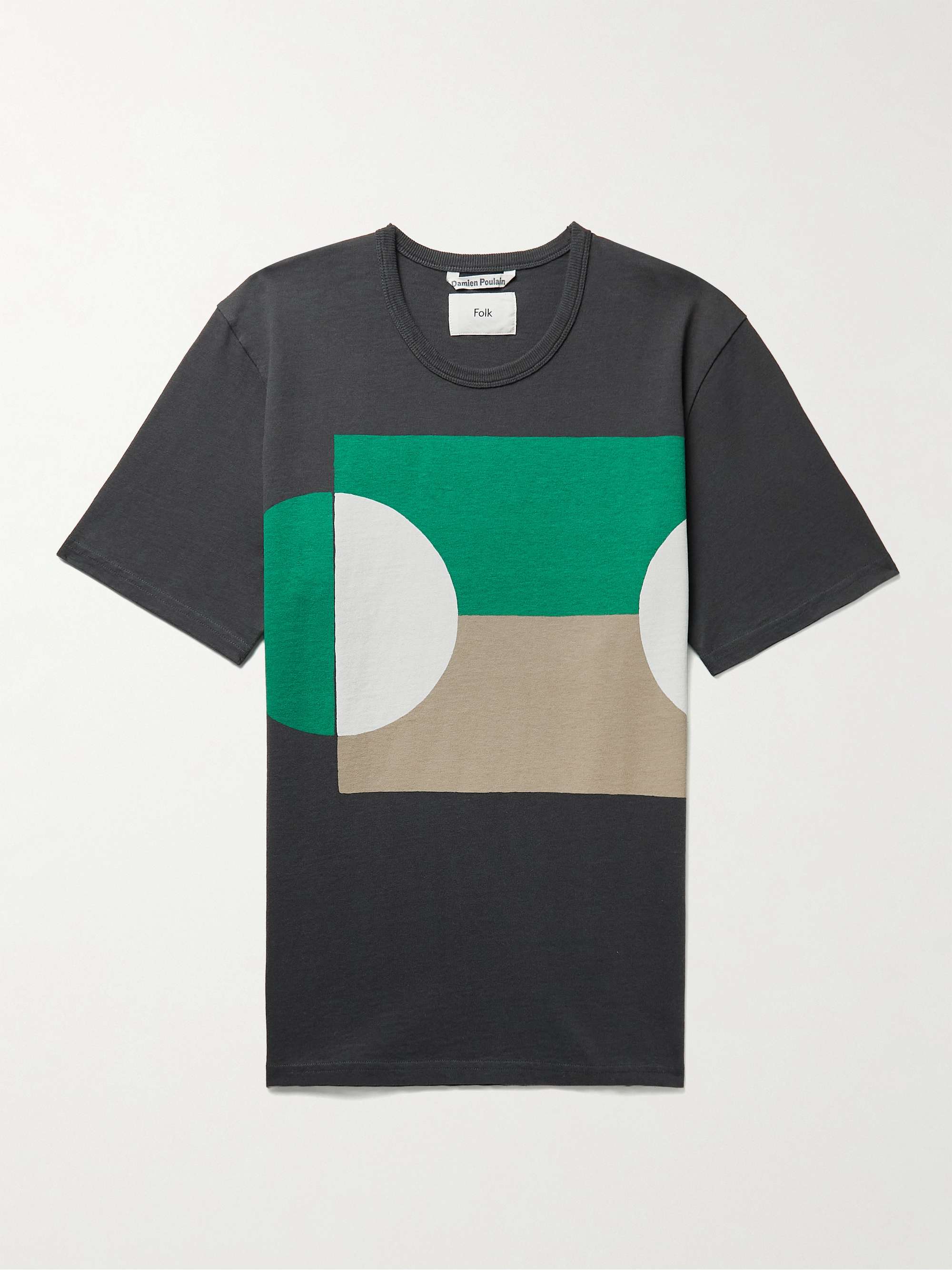FOLK + Damien Poulain Logo-Appliquéd Printed Organic Cotton-Jersey T-Shirt