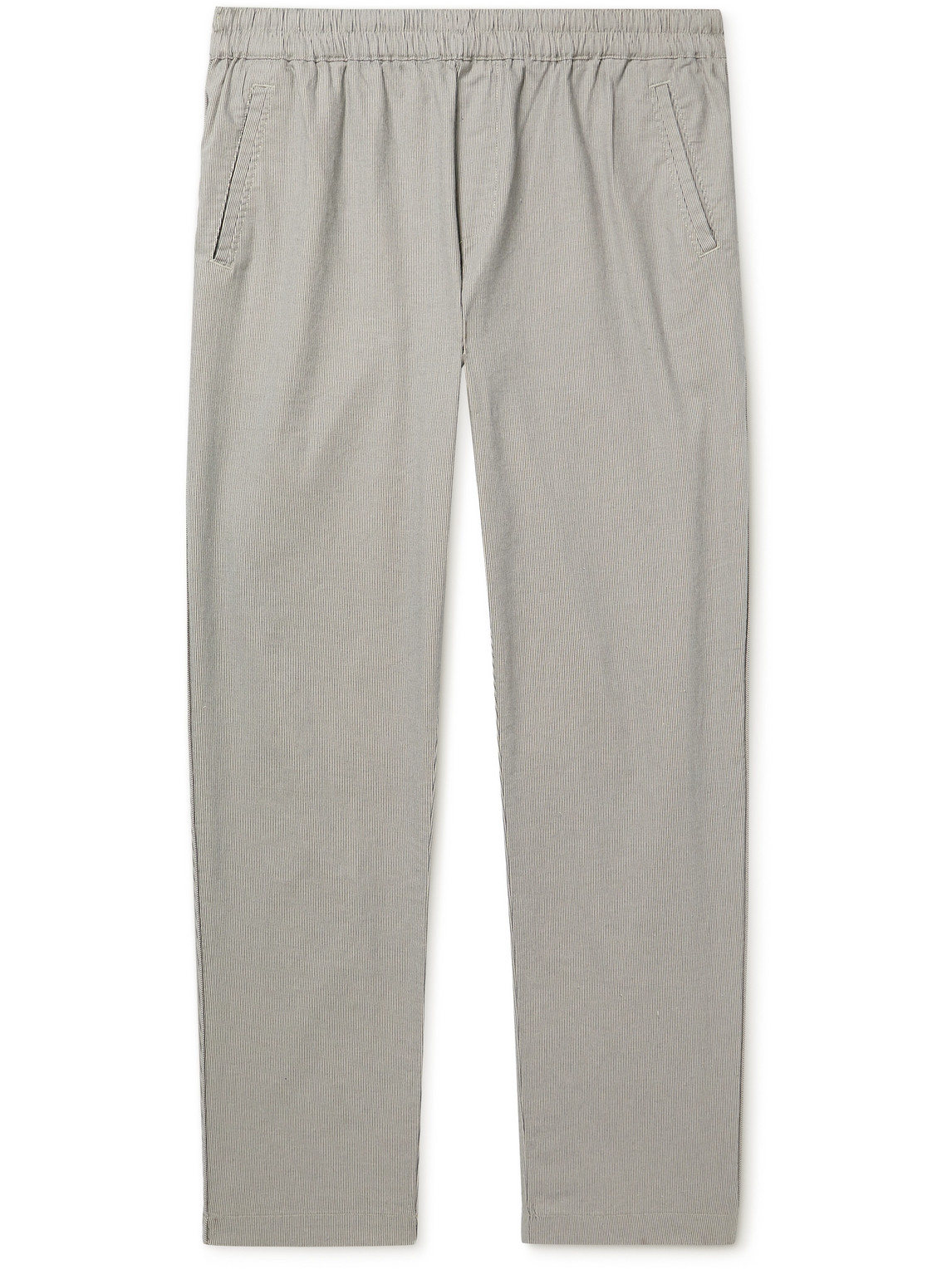 Folk Slim-fit Tapered Linen-blend Trousers In Gray