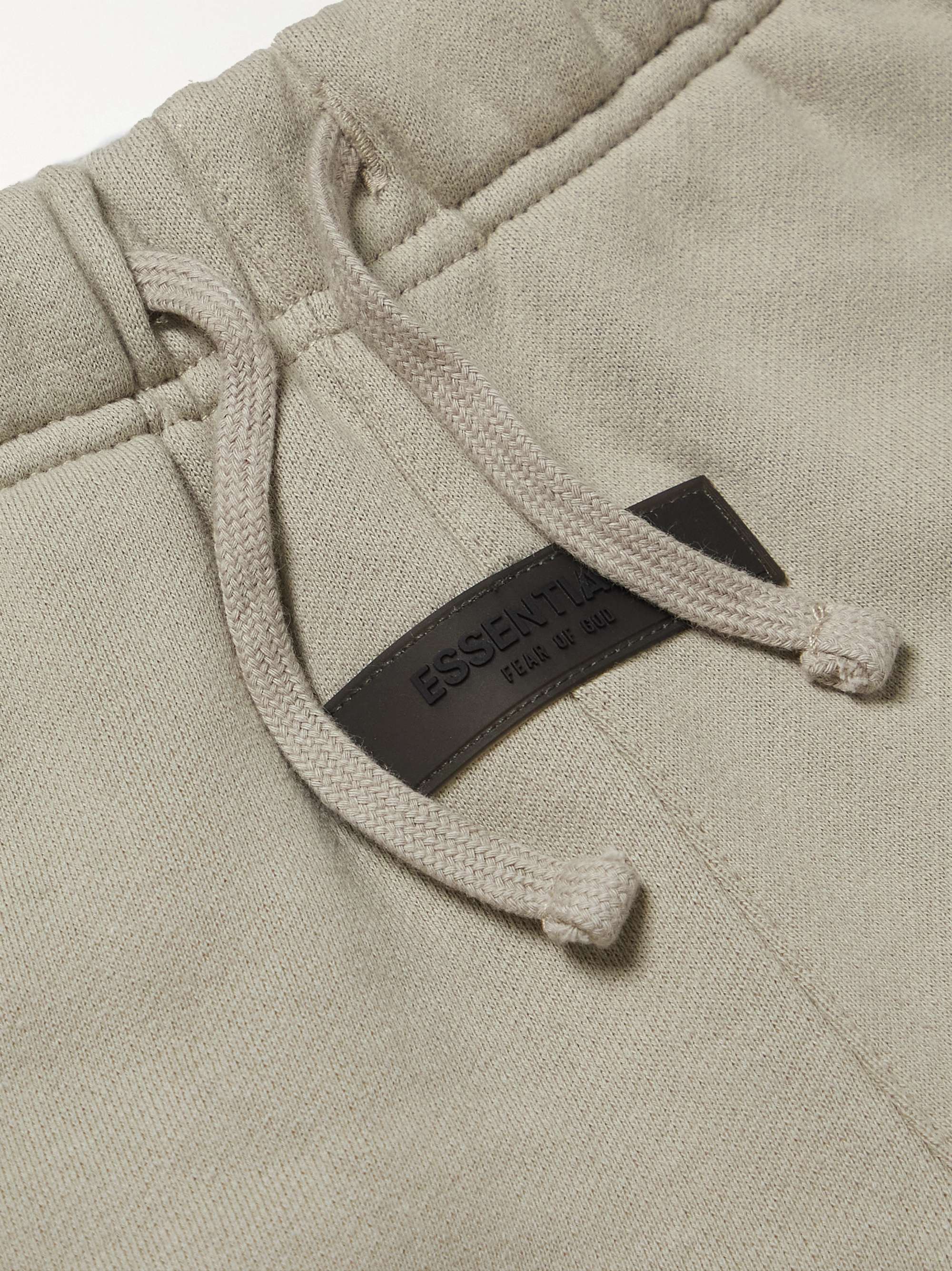 Light gray Logo-Flocked Cotton-Blend Jersey Drawstring Shorts | FEAR OF ...