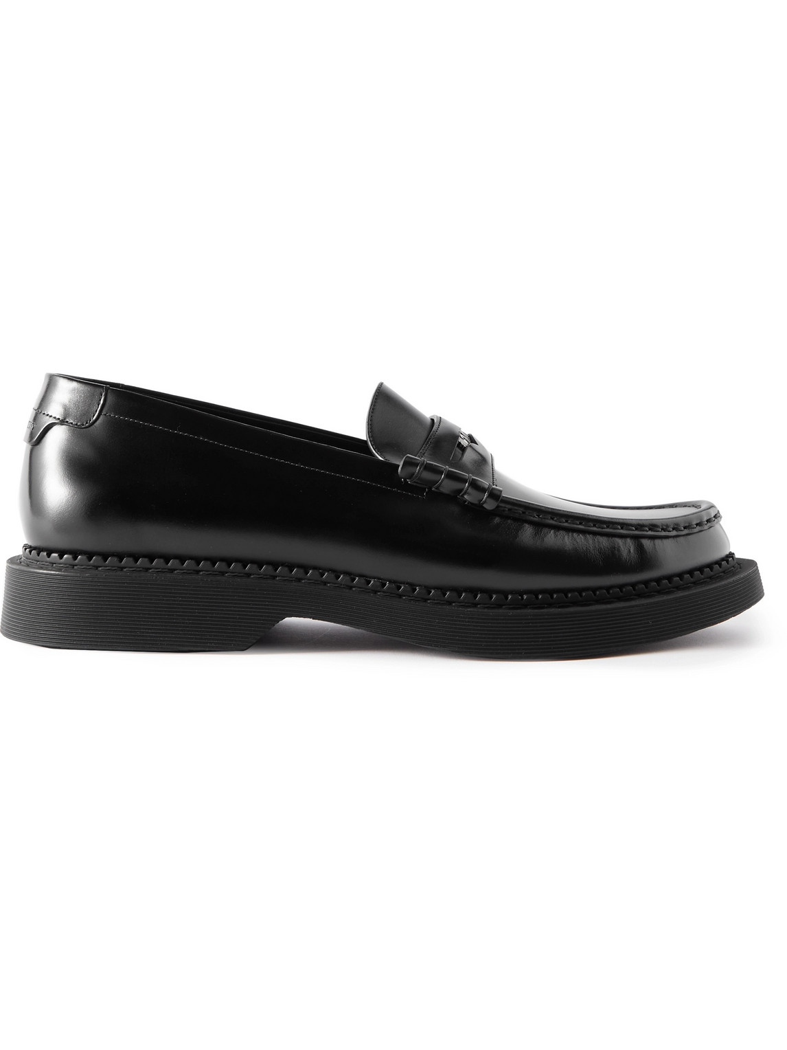 SAINT LAURENT Anthony Embellished Leather Penny Loafers