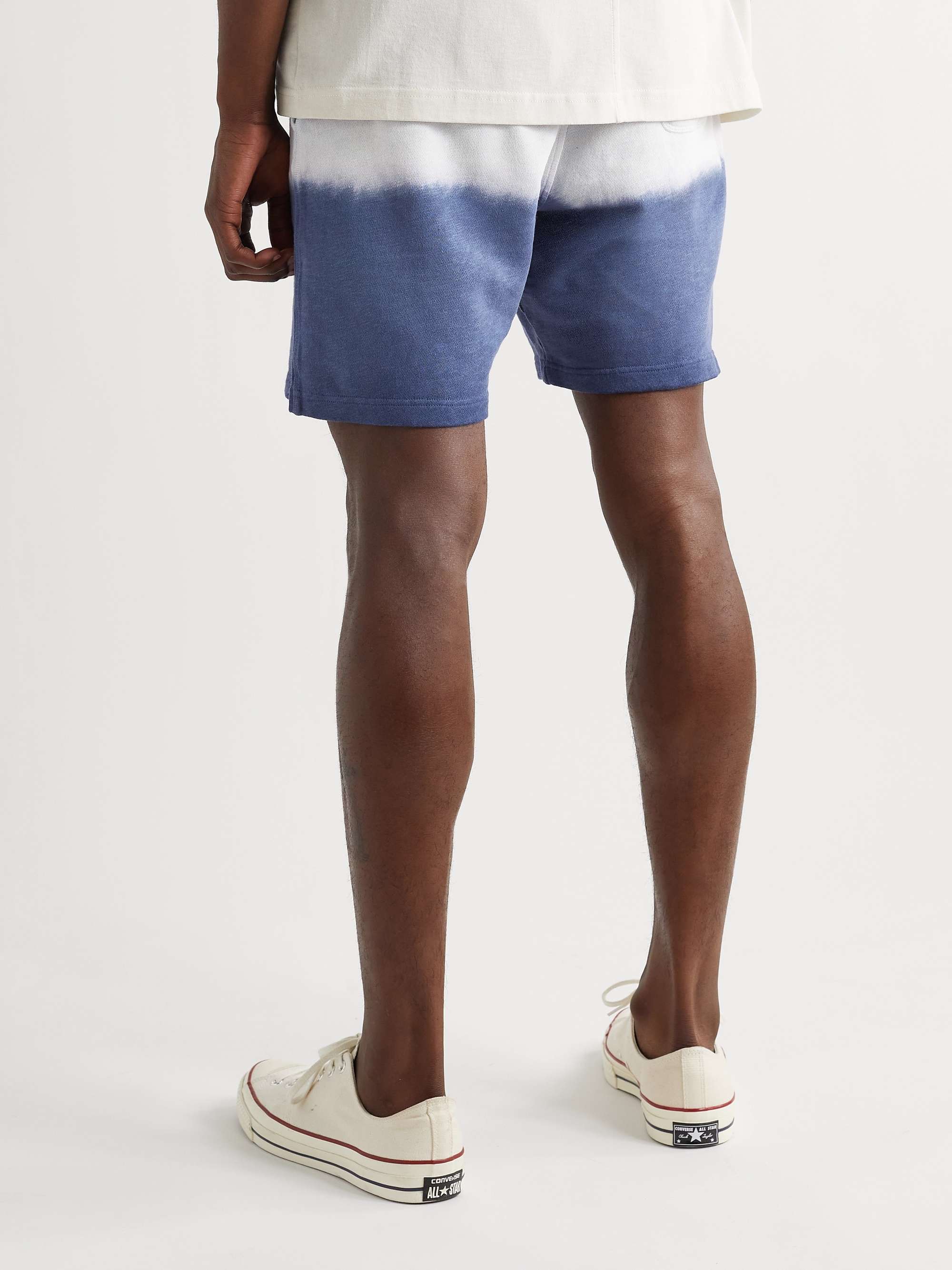 HARTFORD Straight-Leg Dip-Dyed Cotton-Jersey Drawstring Shorts