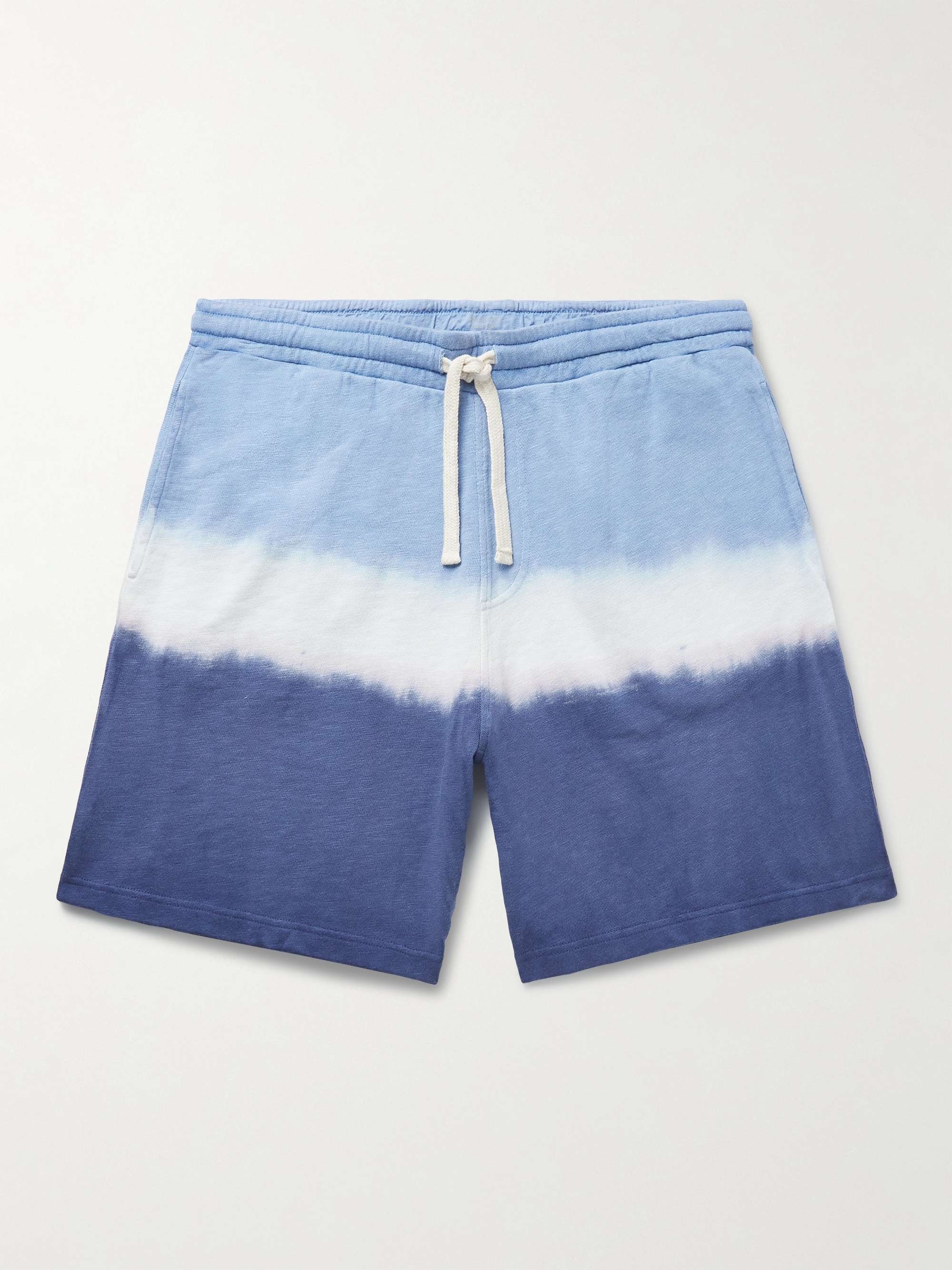 HARTFORD Straight-Leg Dip-Dyed Cotton-Jersey Drawstring Shorts