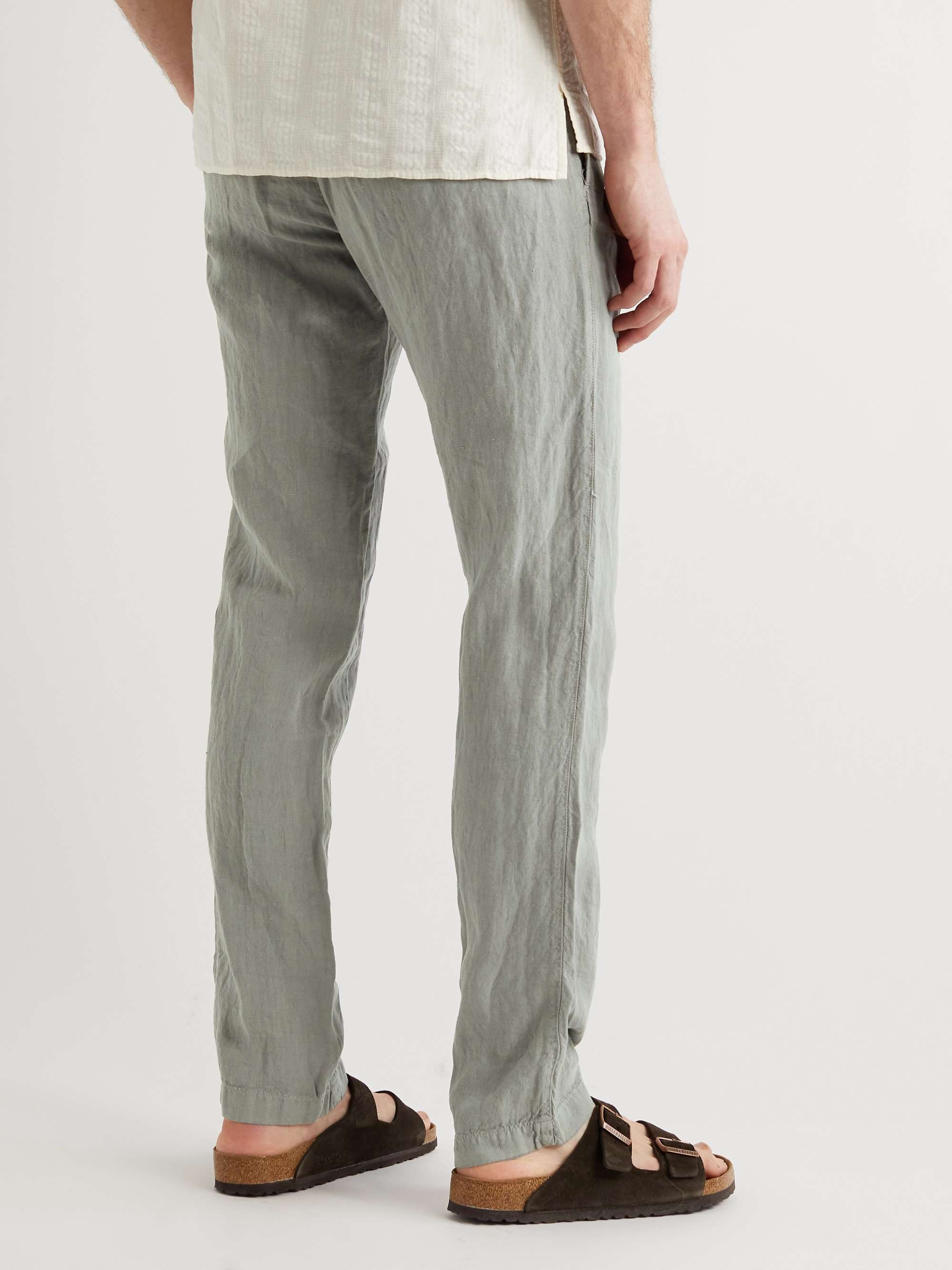 HARTFORD Tanker Slim-Fit Linen Drawstring Trousers