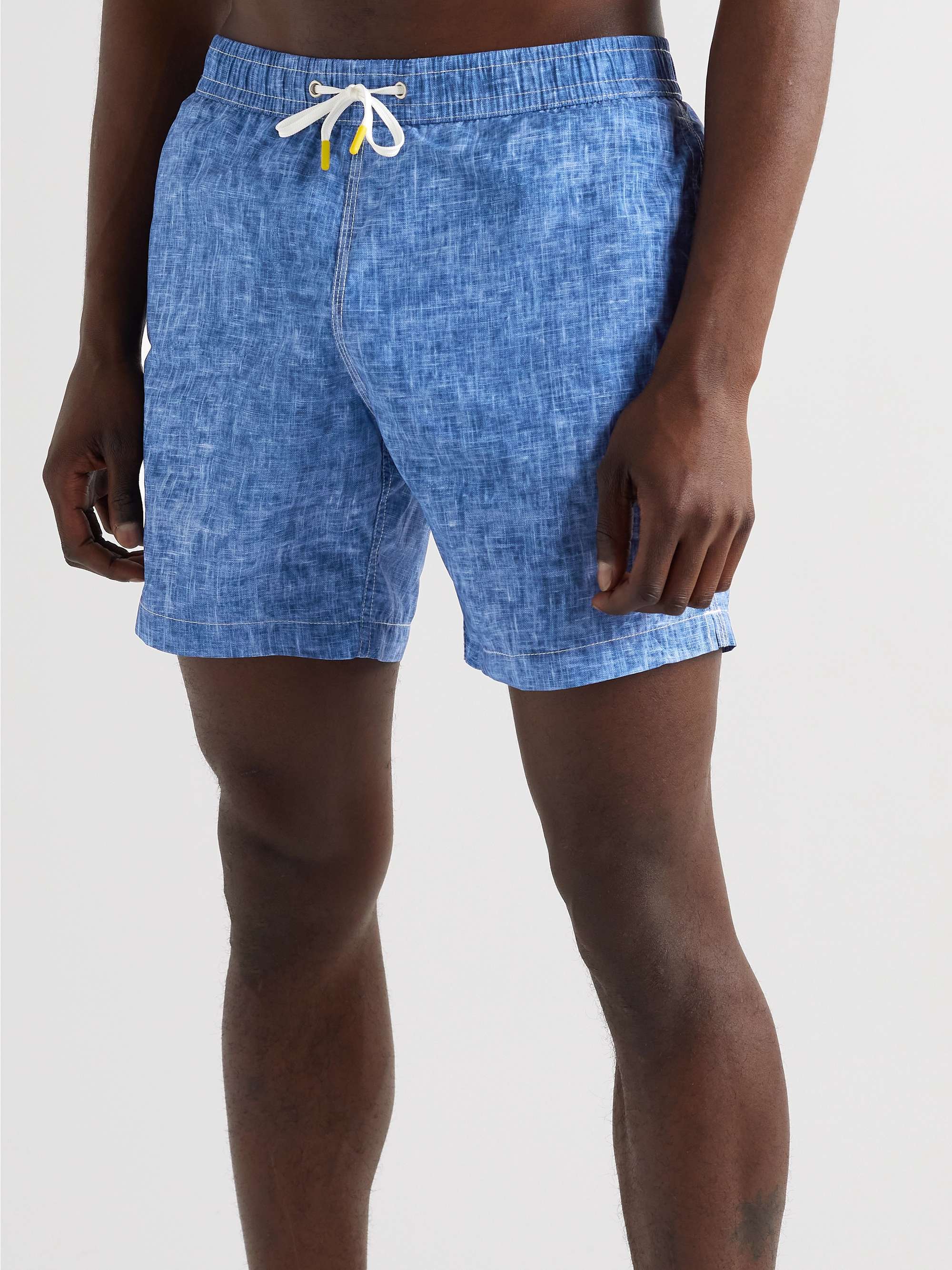 HARTFORD Slim-Fit Mid-Length Printed Swim Shorts